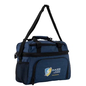 Picnic Cooler Bag for 12 Cans with Snack Compartment, 13.5" x 11" x 7" Polyester, Full-Color Imprint