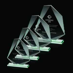 Jade Glass Polygon Award With Full-Perimeter Bevel