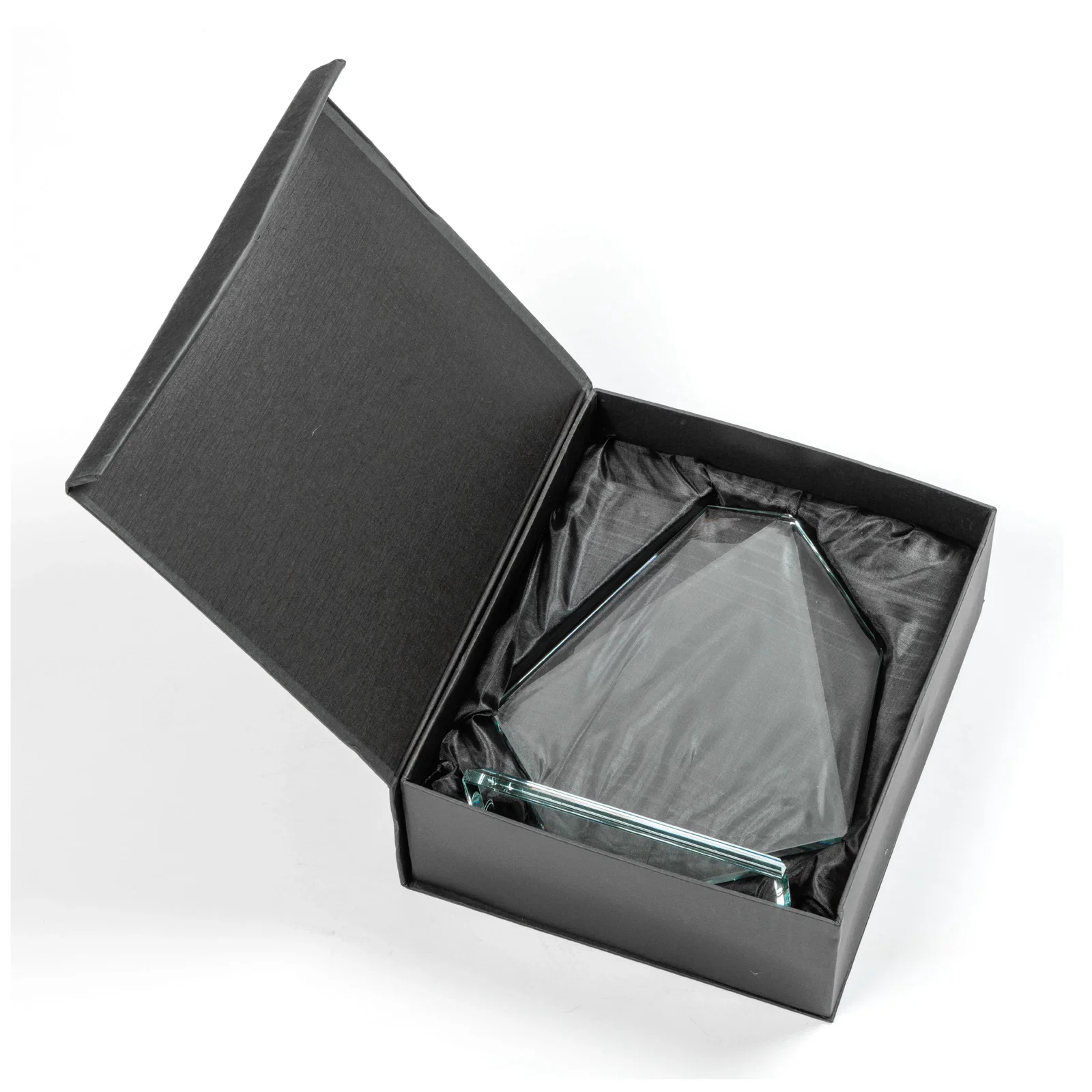 Custom Jade Glass Polygon Award With Full-Perimeter Bevel for dealer and partner awards