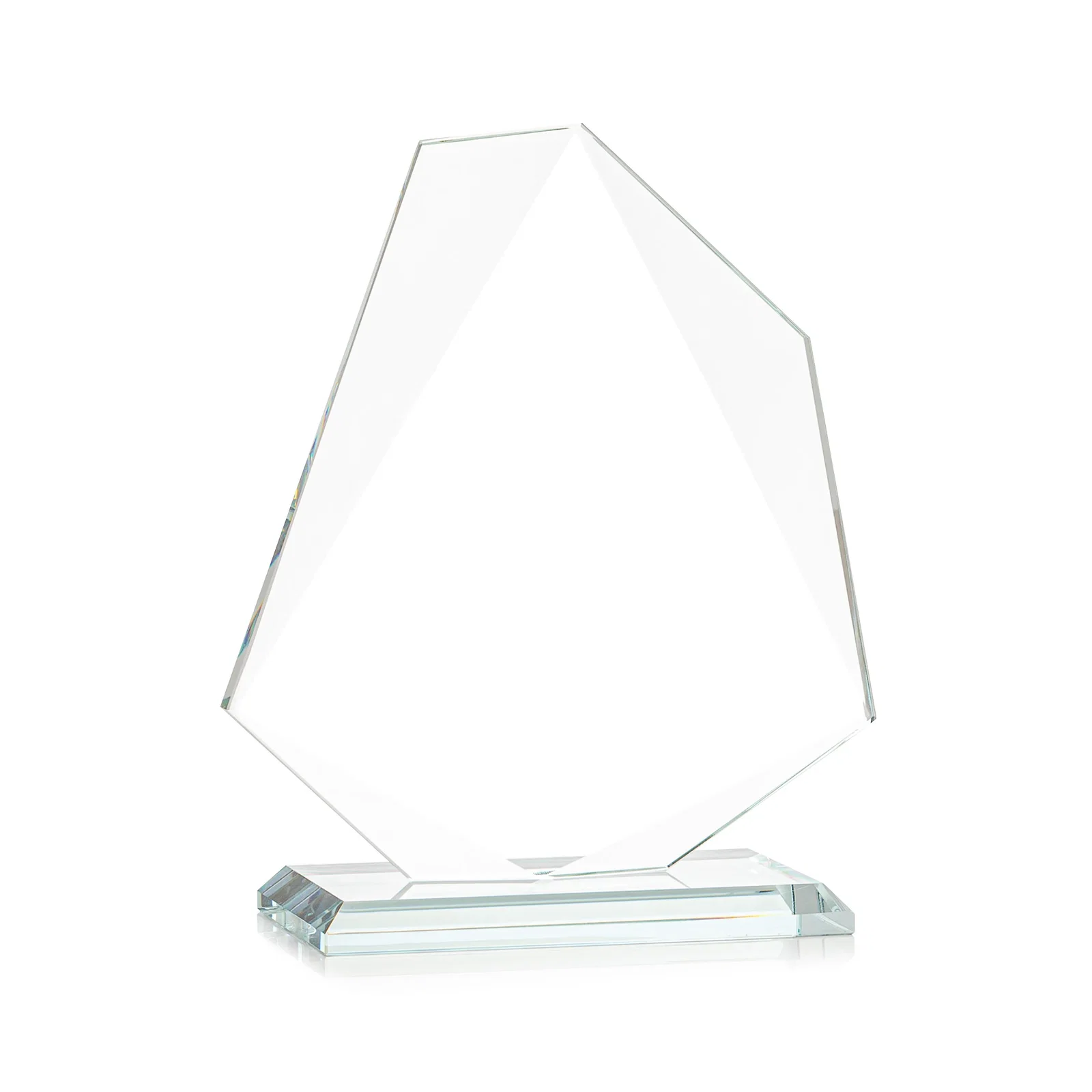 Personalized Jade Glass Polygon Award With Full-Perimeter Bevel, with your logo for team milestone celebrations