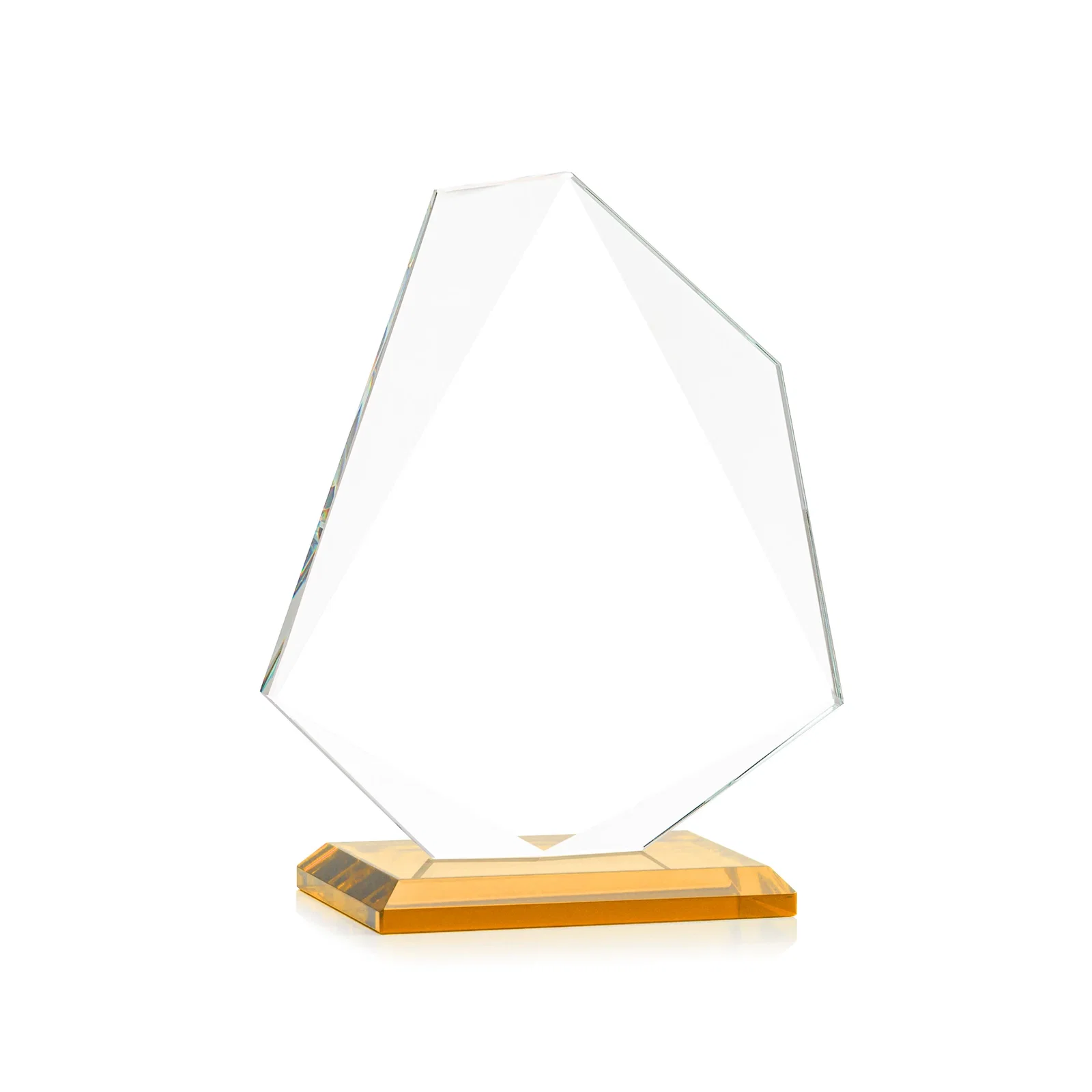 Personalized Jade Glass Polygon Award With Full-Perimeter Bevel, with your logo for safety achievement programs