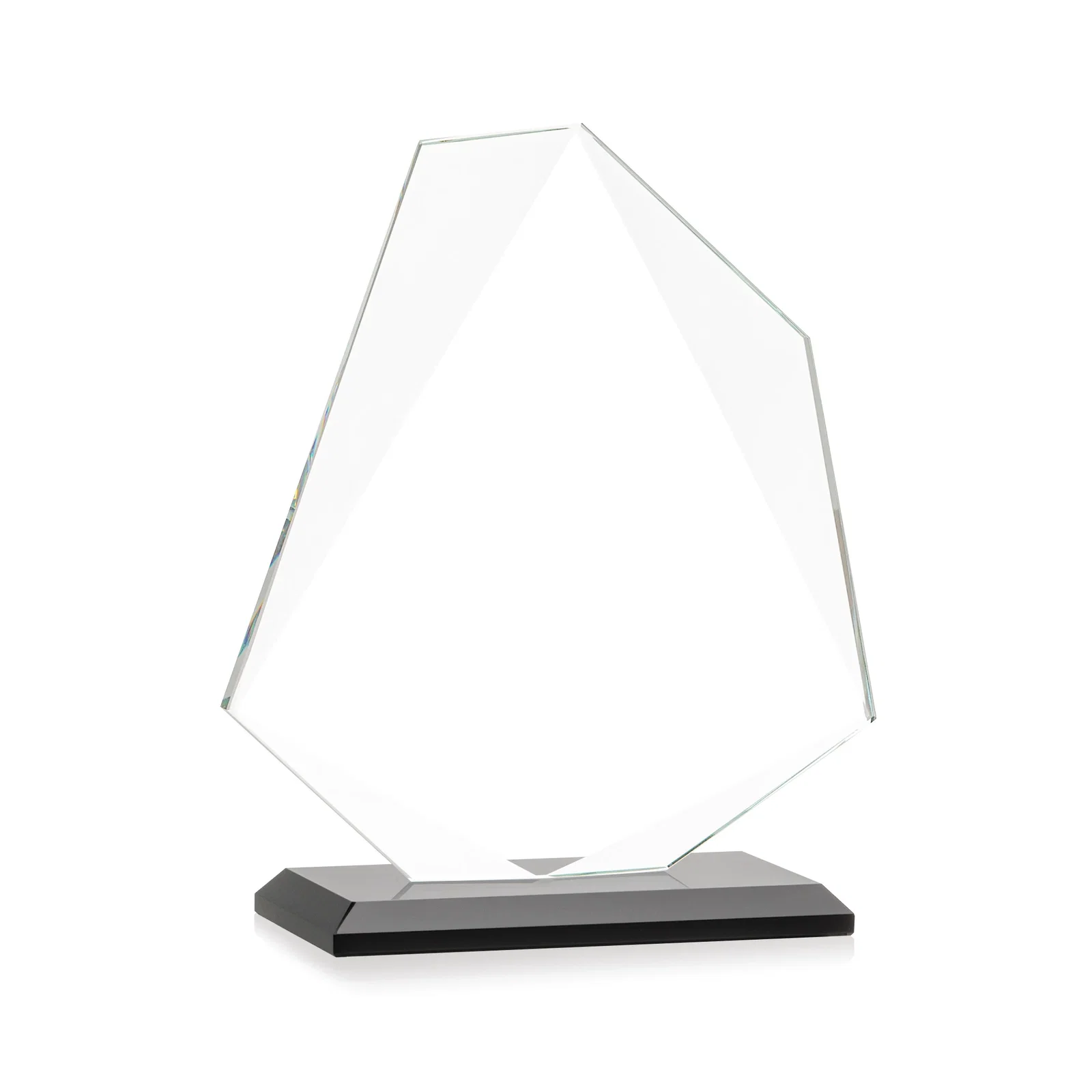 Promotional Jade Glass Polygon Award With Full-Perimeter Bevel, with your logo for team milestone celebrations