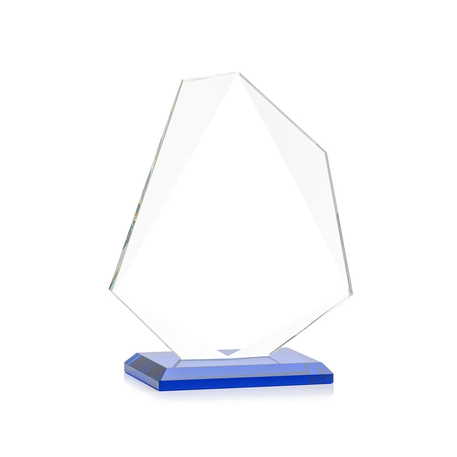 Promotional Jade Glass Polygon Award With Full-Perimeter Bevel, with your logo for safety achievement programs