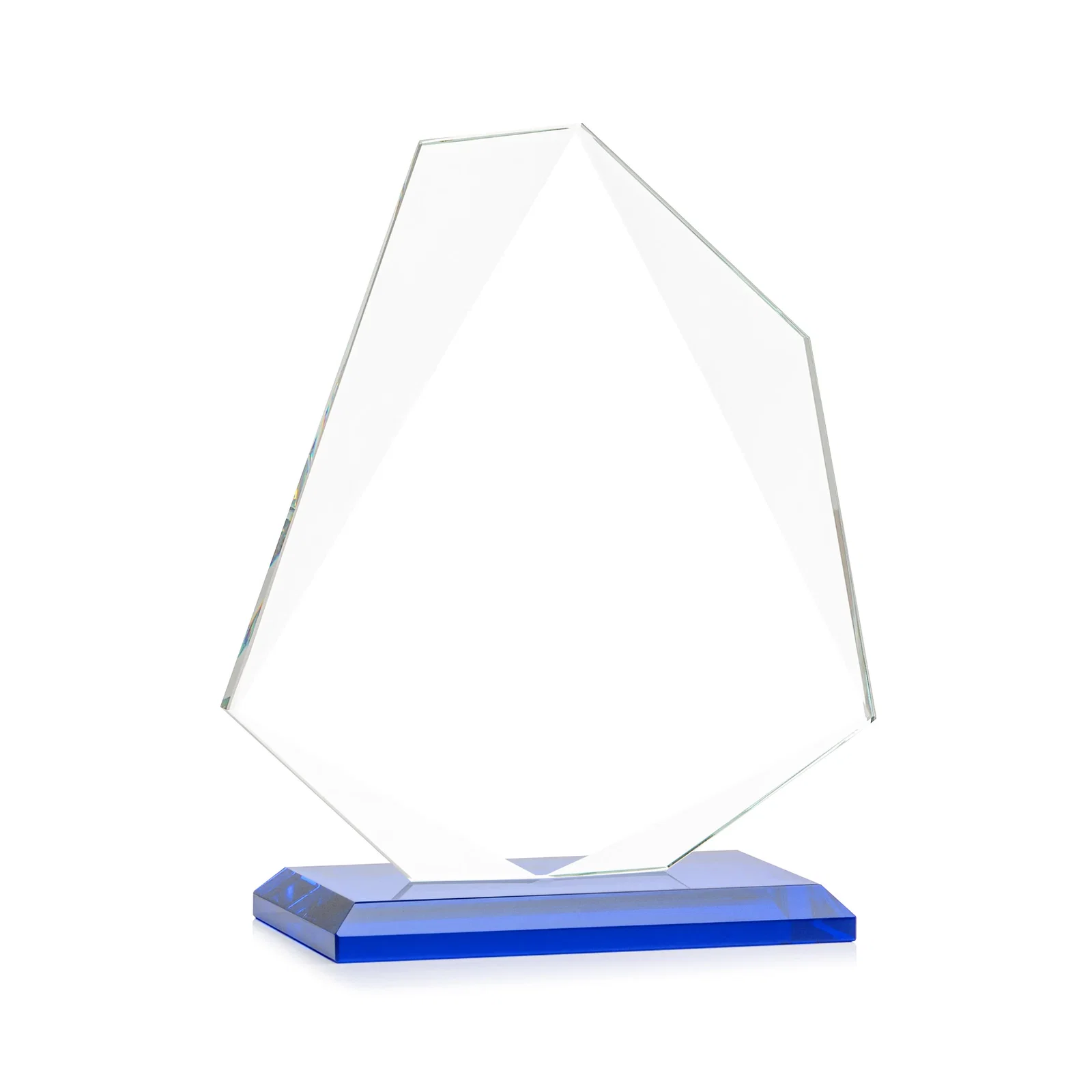 Promotional Jade Glass Polygon Award With Full-Perimeter Bevel, with your logo for volunteer appreciation