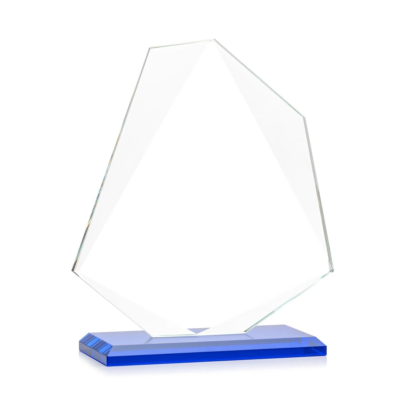 Promotional Jade Glass Polygon Award With Full-Perimeter Bevel, with your logo for dealer and partner awards