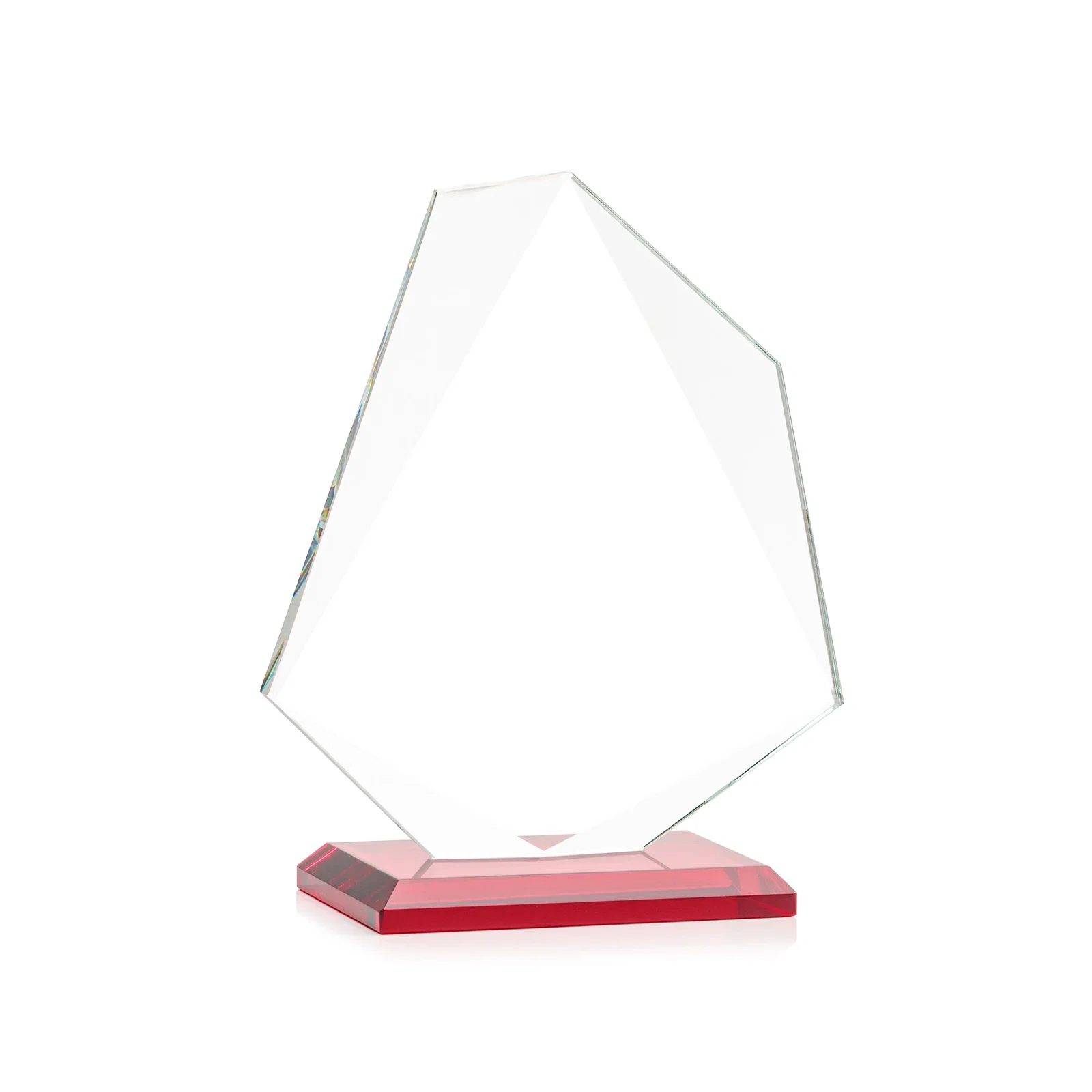 Branded Jade Glass Polygon Award With Full-Perimeter Bevel, with your logo for retirement presentations