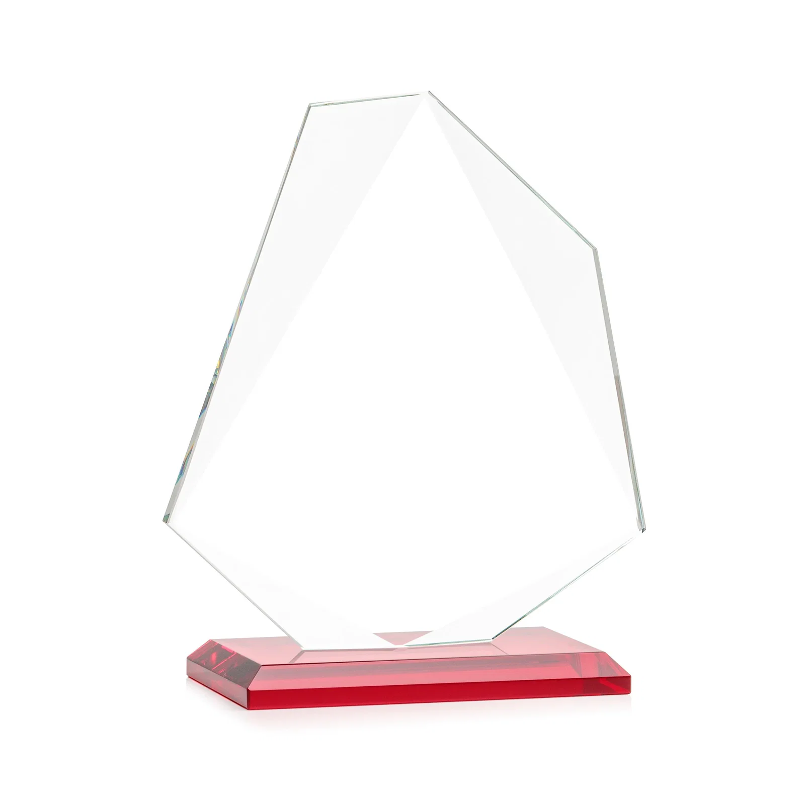 Branded Jade Glass Polygon Award With Full-Perimeter Bevel, with your logo for team milestone celebrations