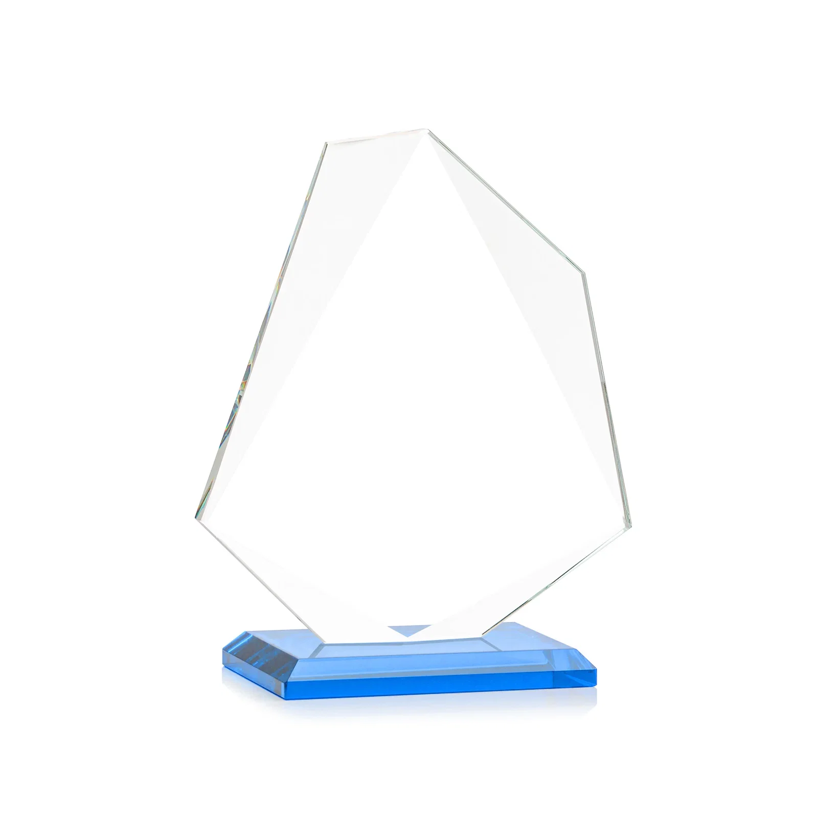 Branded Jade Glass Polygon Award With Full-Perimeter Bevel, with your logo for safety achievement programs
