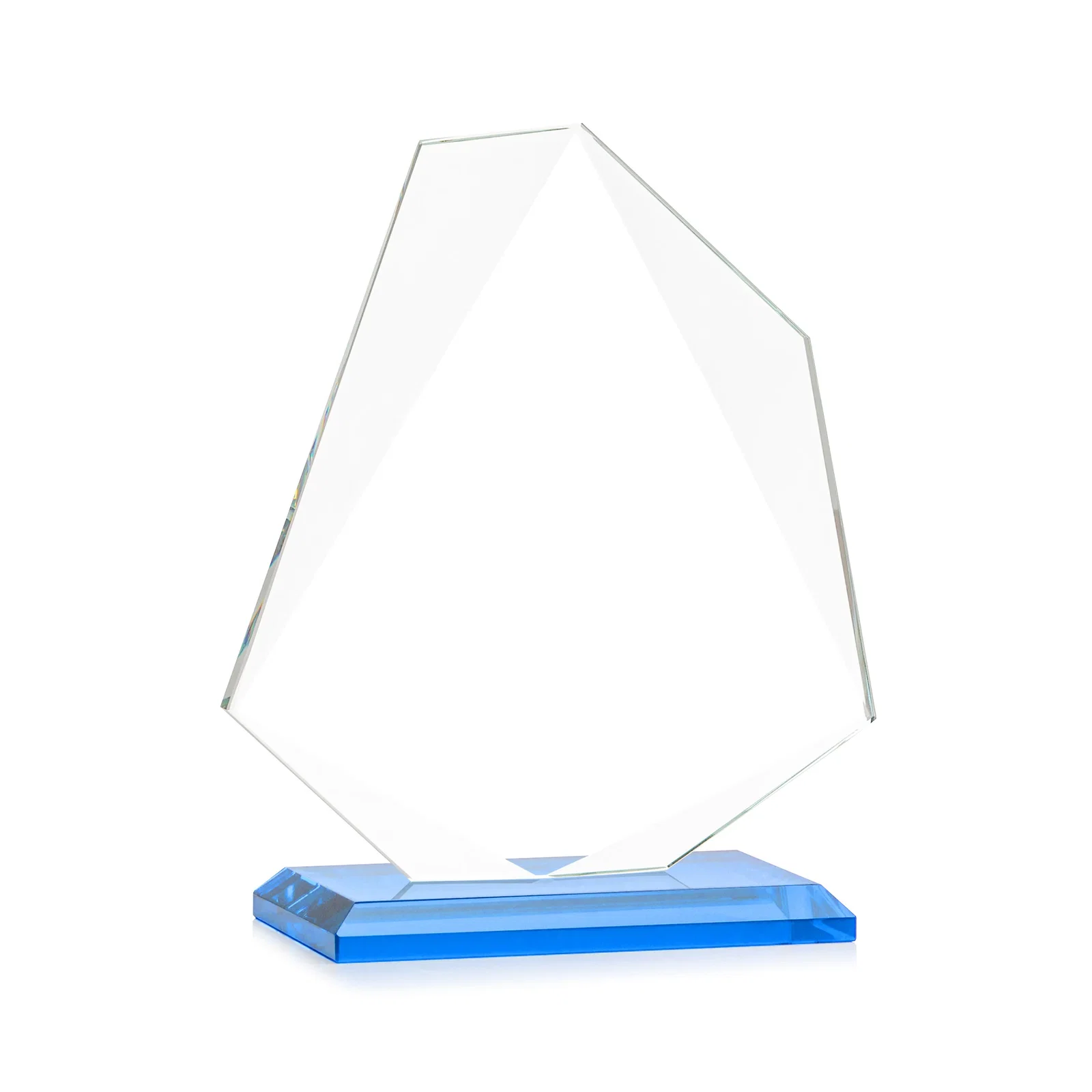 Branded Jade Glass Polygon Award With Full-Perimeter Bevel, with your logo for volunteer appreciation