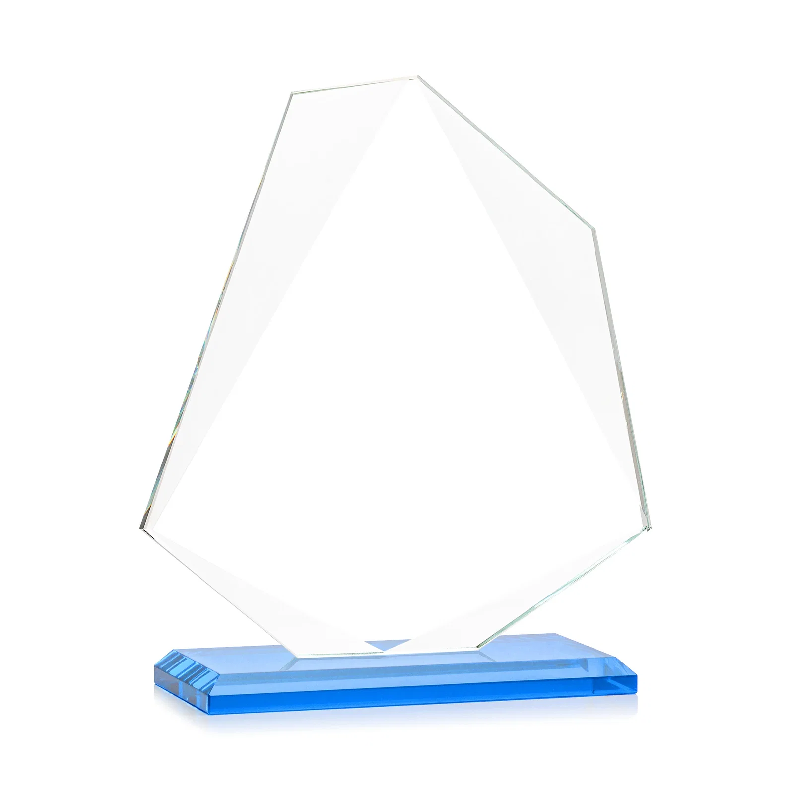 Branded Jade Glass Polygon Award With Full-Perimeter Bevel, with your logo for dealer and partner awards