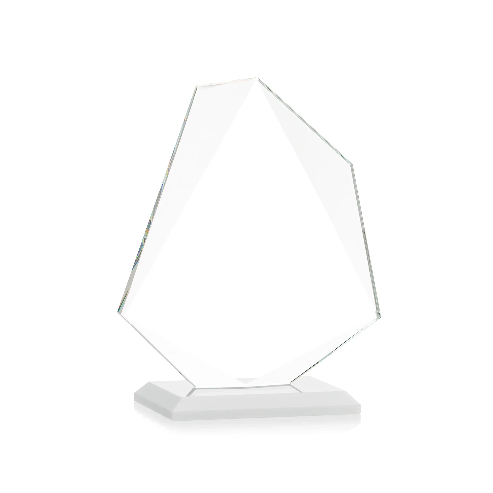 Custom printed Jade Glass Polygon Award With Full-Perimeter Bevel, with your logo for employee recognition