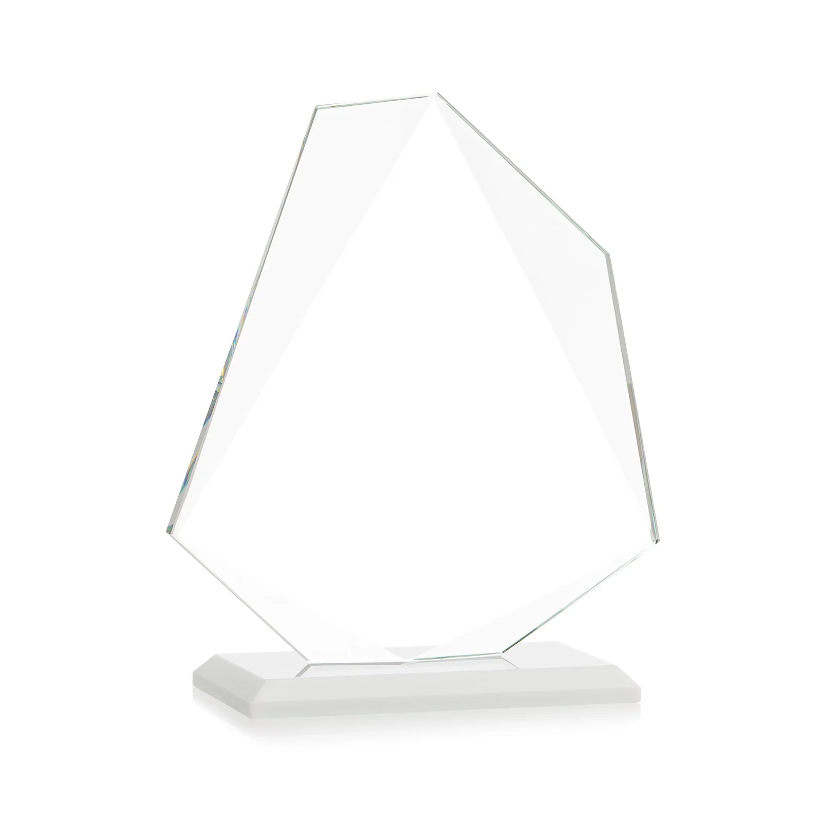 Custom printed Jade Glass Polygon Award With Full-Perimeter Bevel, with your logo for corporate award ceremonies