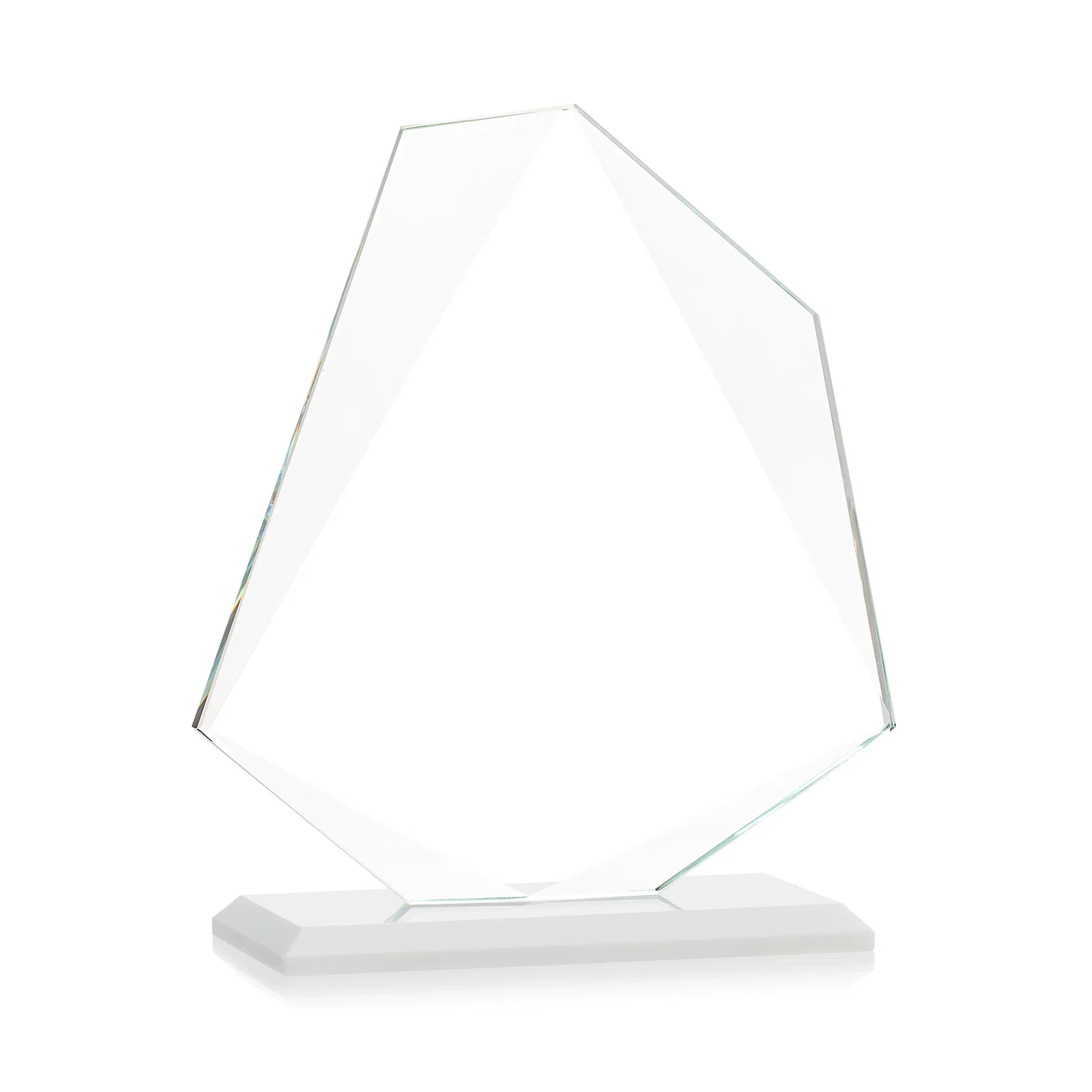 Custom printed Jade Glass Polygon Award With Full-Perimeter Bevel, with your logo for service anniversary gifts
