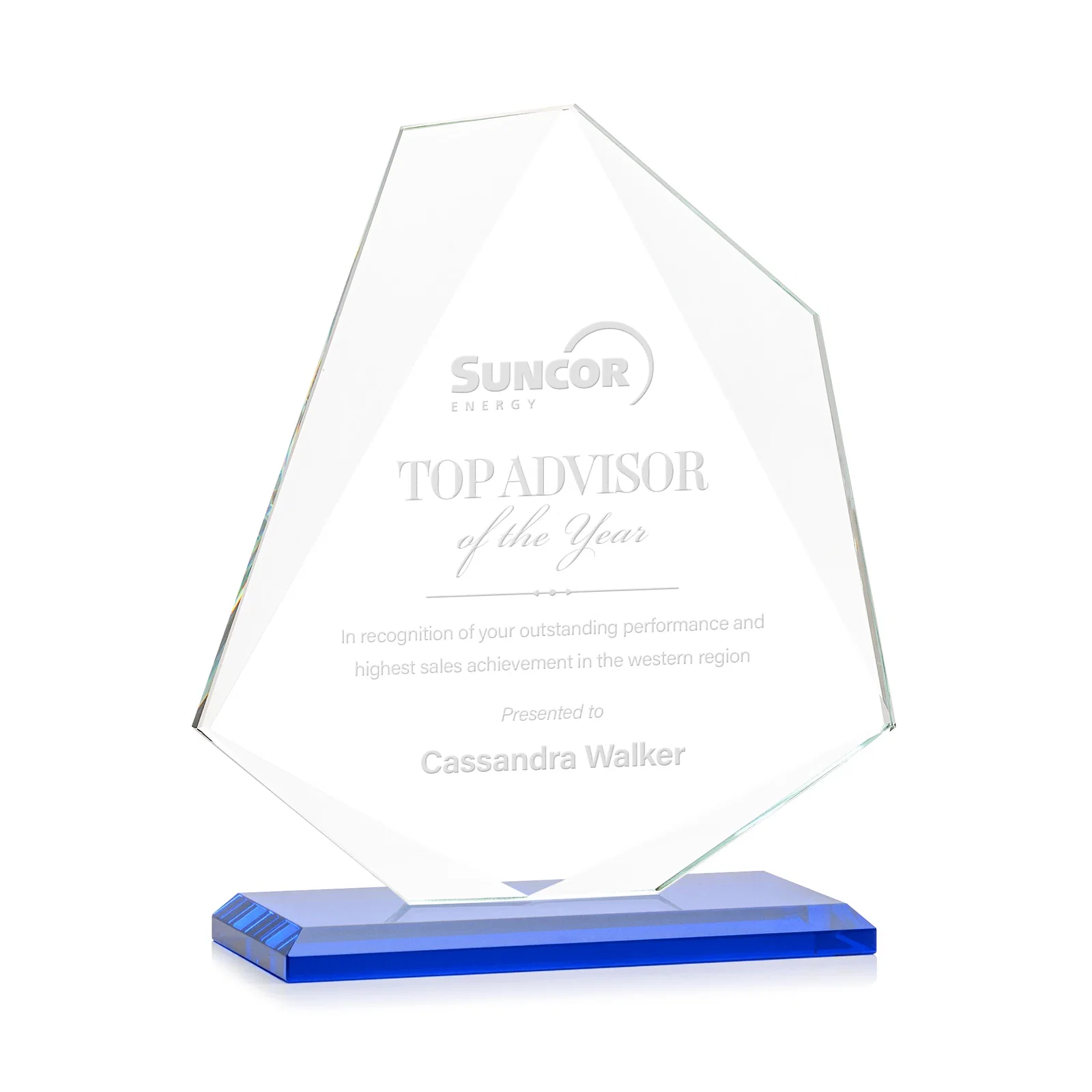 Promotional Jade Glass Polygon Award With Full-Perimeter Bevel for team milestone celebrations