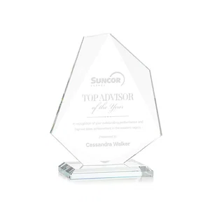 Jade Glass Polygon Award With Full-Perimeter Bevel