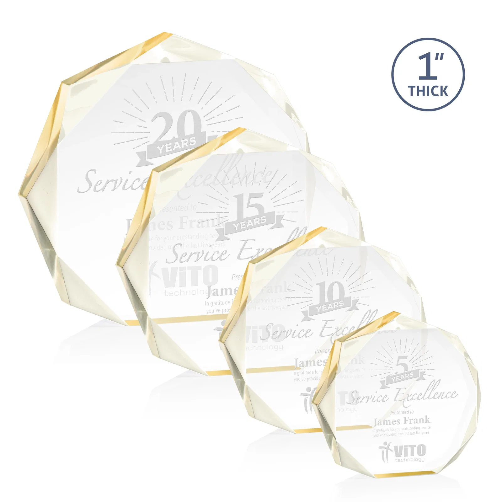 Custom Acrylic Award With Recessed-Bevel Gemstone Facets for dealer and partner awards