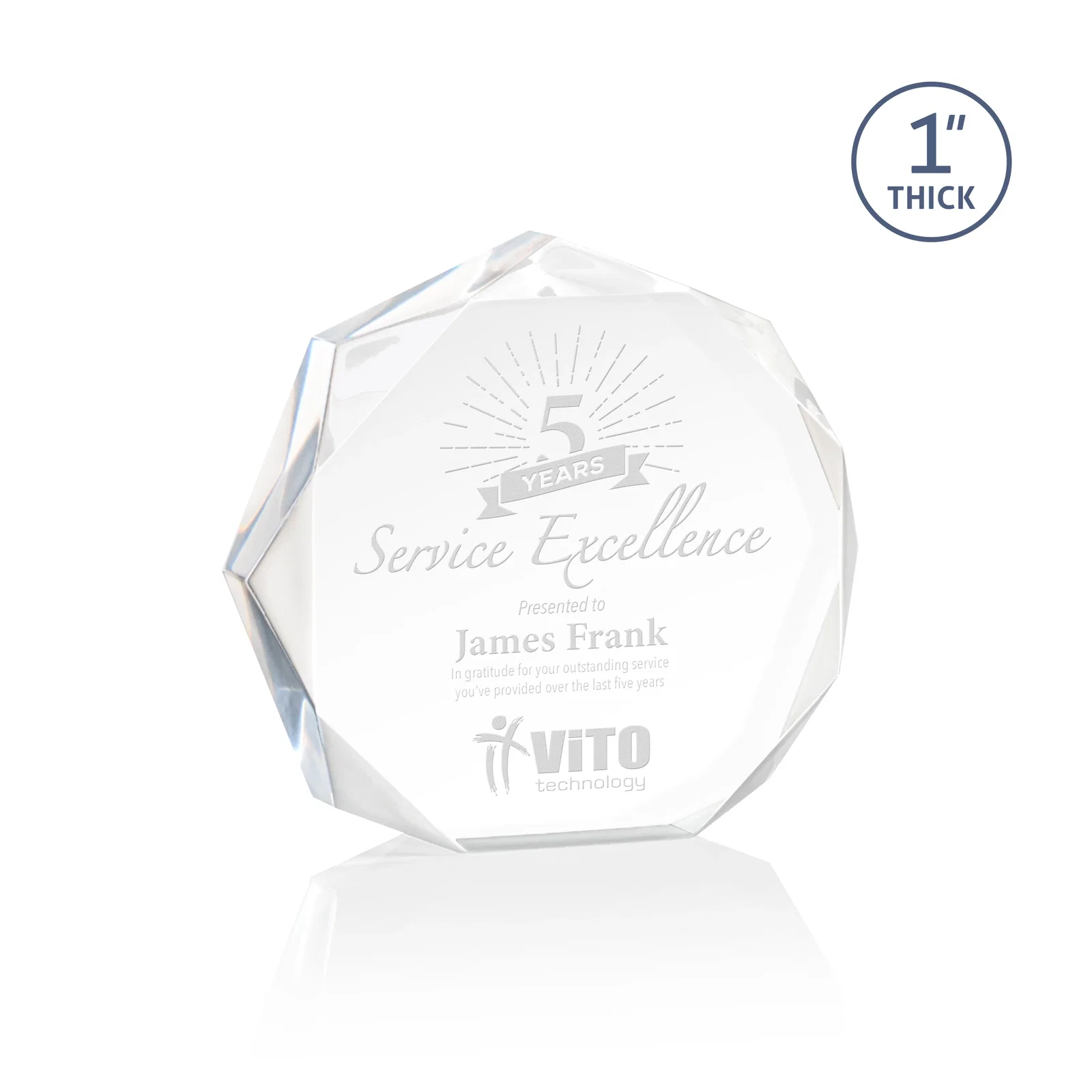 Custom Acrylic Award With Recessed-Bevel Gemstone Facets for corporate award ceremonies