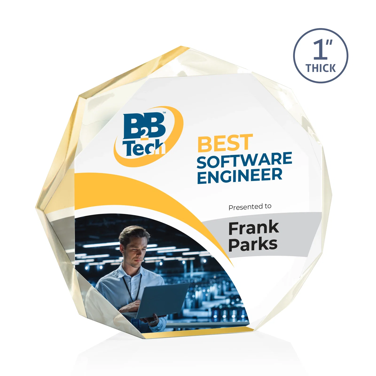 Promotional Acrylic Award With Recessed-Bevel Gemstone Facets for employee recognition