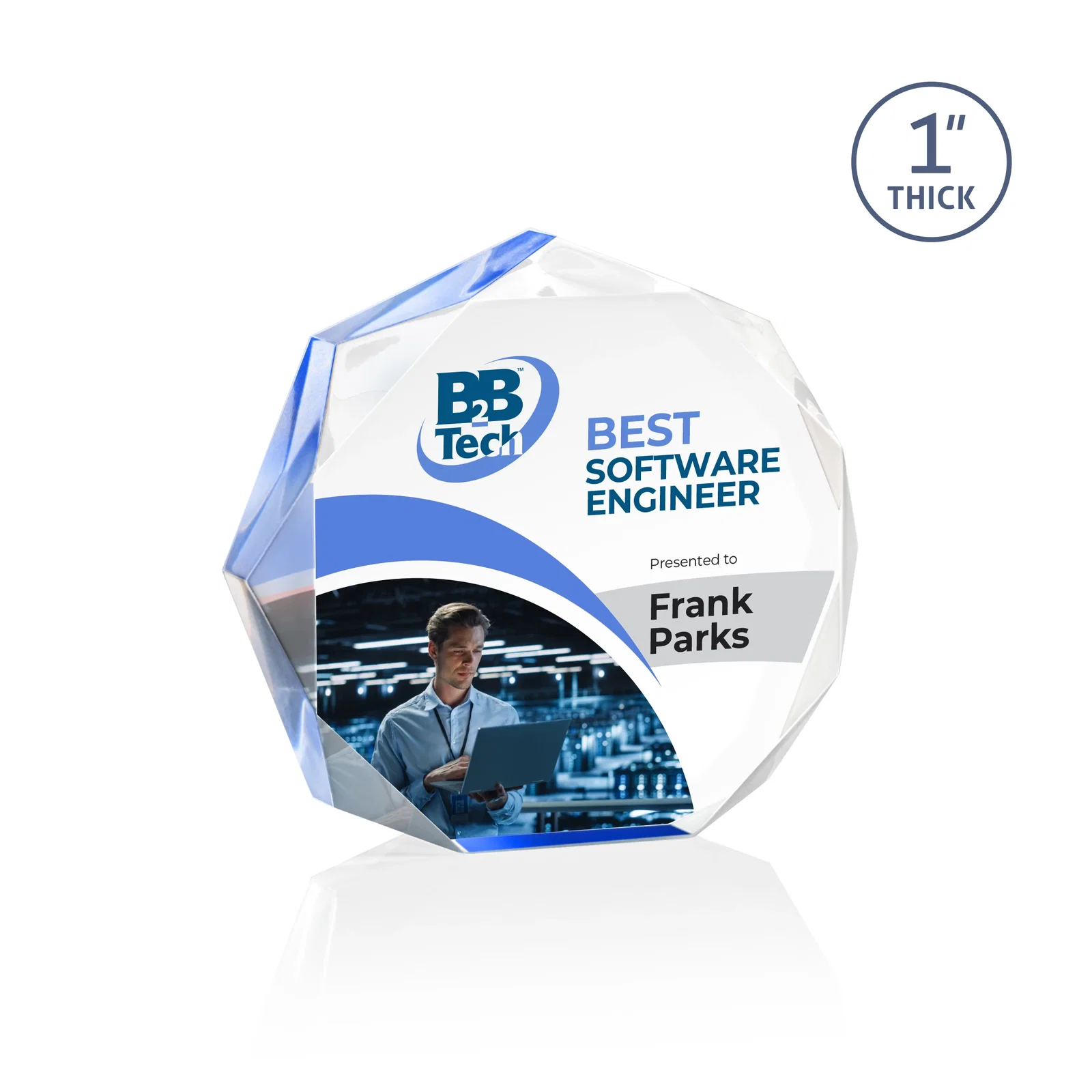 Promotional Acrylic Award With Recessed-Bevel Gemstone Facets for service anniversary gifts