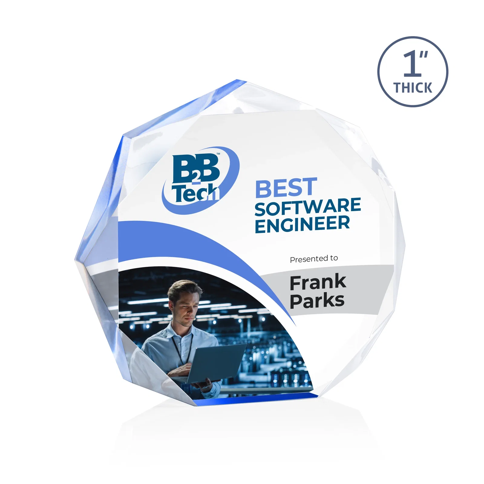 Promotional Acrylic Award With Recessed-Bevel Gemstone Facets for sales achievement awards
