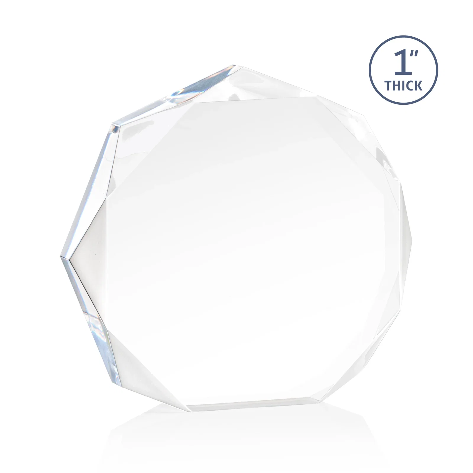 Promotional Acrylic Award With Recessed-Bevel Gemstone Facets for safety achievement programs