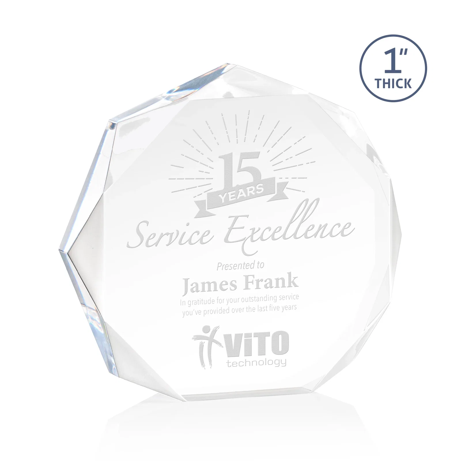Custom Acrylic Award With Recessed-Bevel Gemstone Facets for sales achievement awards