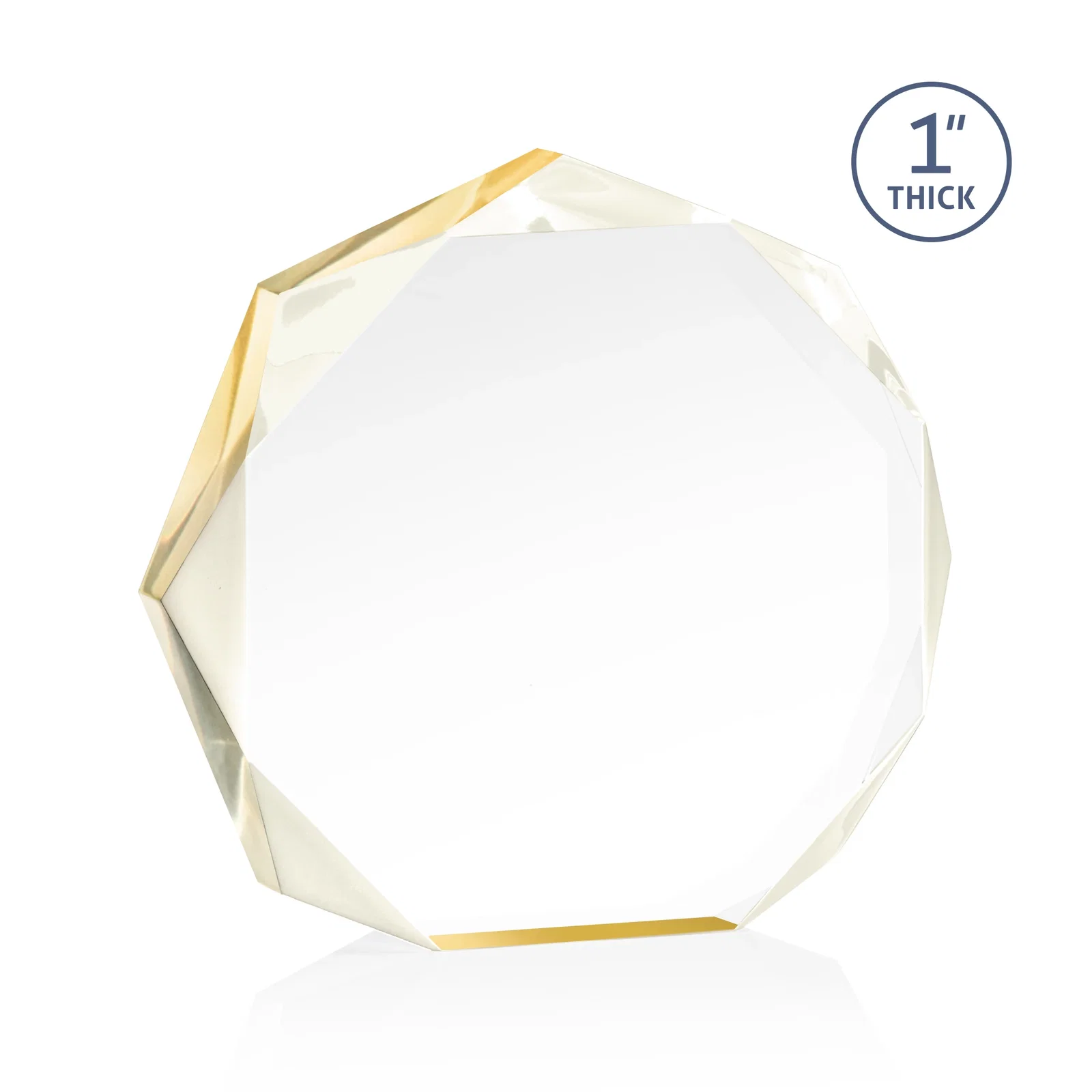Branded Acrylic Award With Recessed-Bevel Gemstone Facets for employee recognition