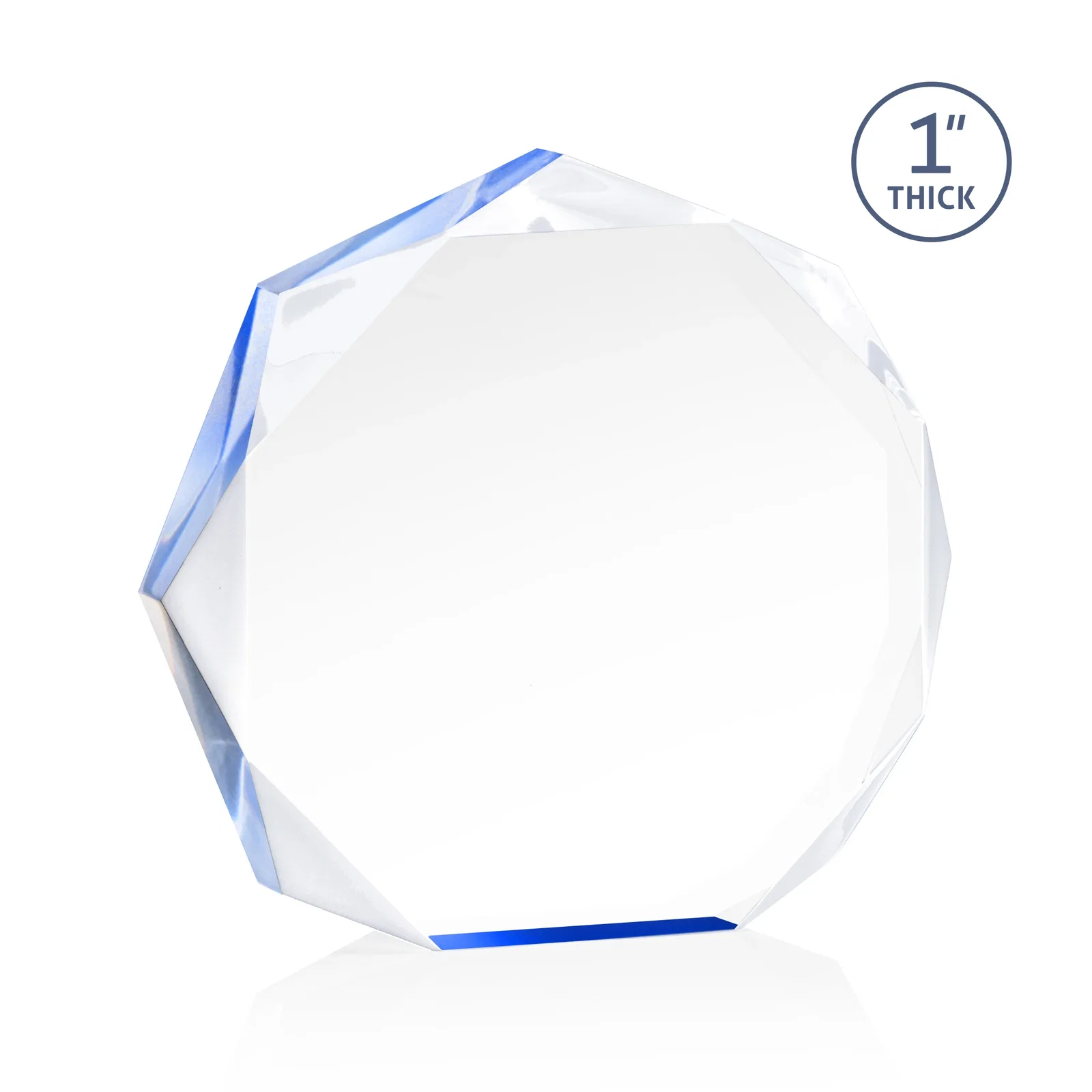 Branded Acrylic Award With Recessed-Bevel Gemstone Facets for retirement presentations