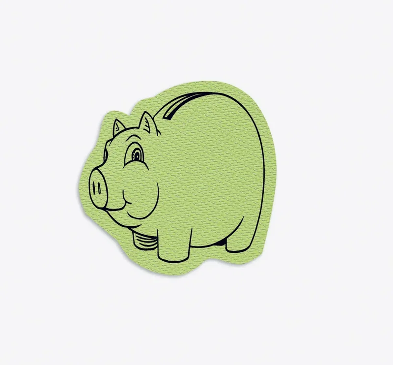 Piggy Jar Opener. Pig-shaped natural rubber jar opener for banking and money-saving giveaways, view 10