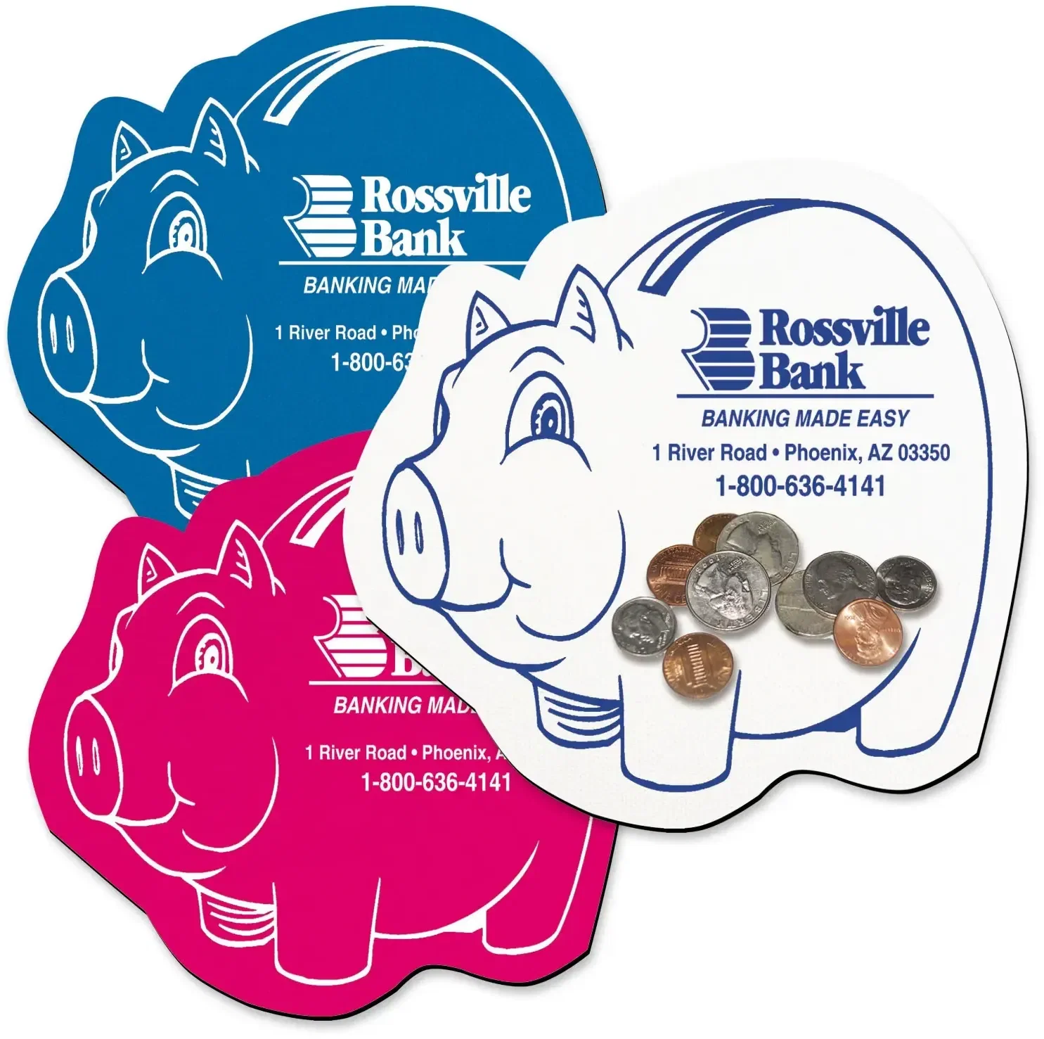 Piggy Jar Opener. Pig-shaped natural rubber jar opener for banking and money-saving giveaways, view 3