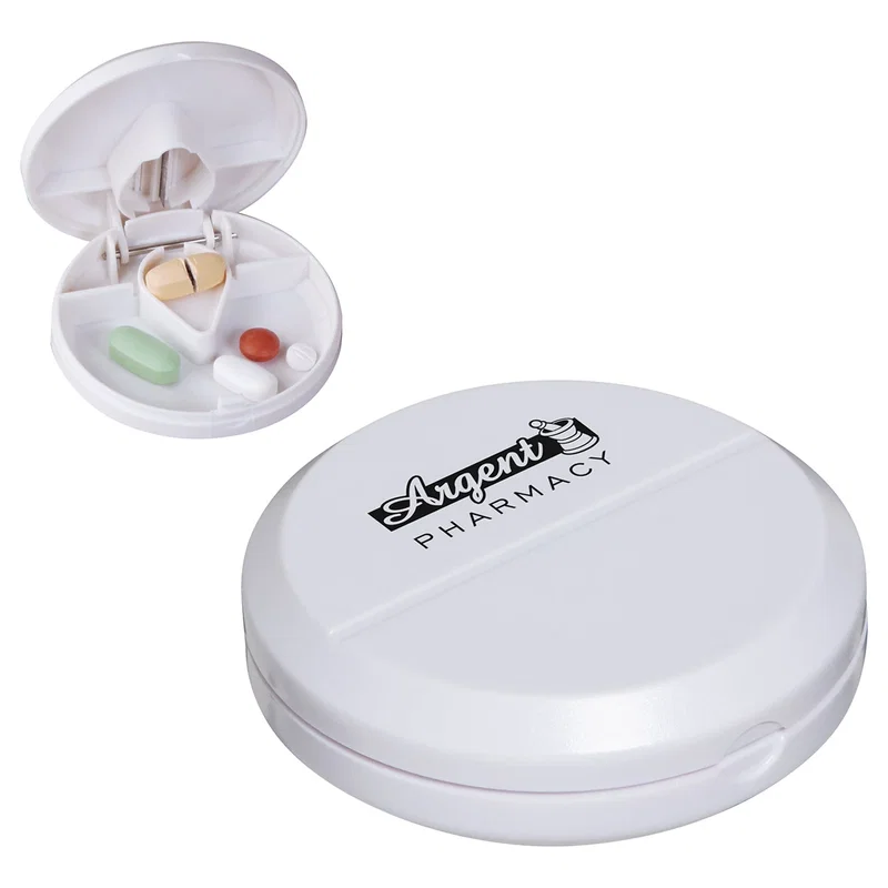 Pill Pal pill cutter with safety blade and built-in storage compartment