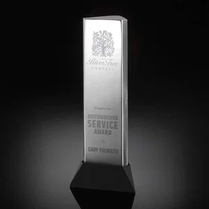 Solid Aluminum Triangle-Pillar Award With Satin Lacquer Finish