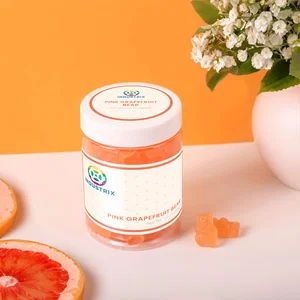 Pink Grapefruit Gummie Bears in a Jar