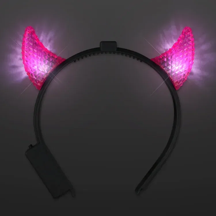 Pink Horns LED Headbands, Facetted Multi-Function — view 2