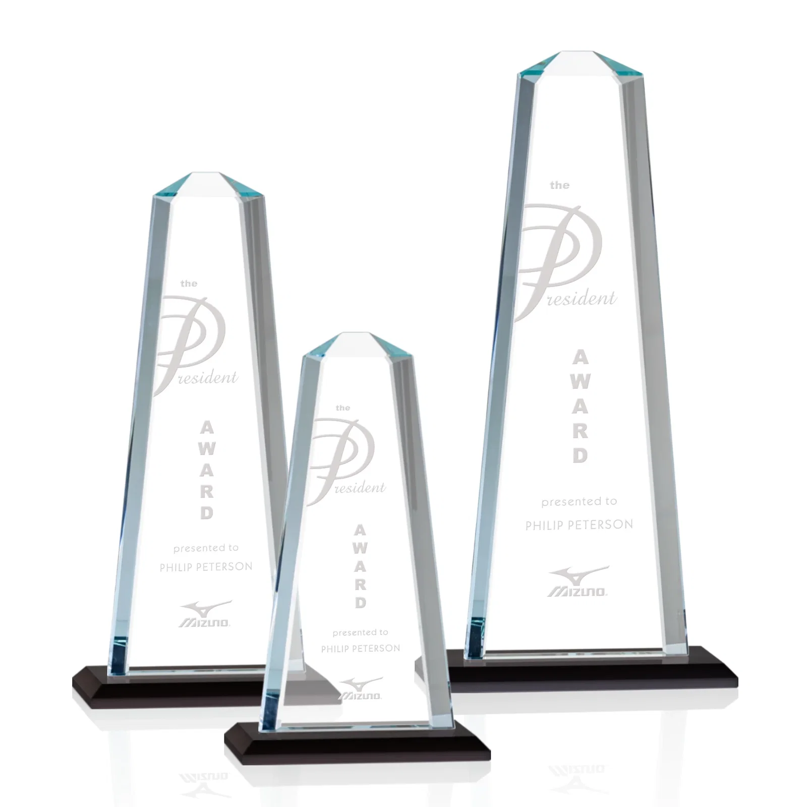 Custom Starfire Crystal Award With 5/8-Inch Interchanging Bevels for employee recognition