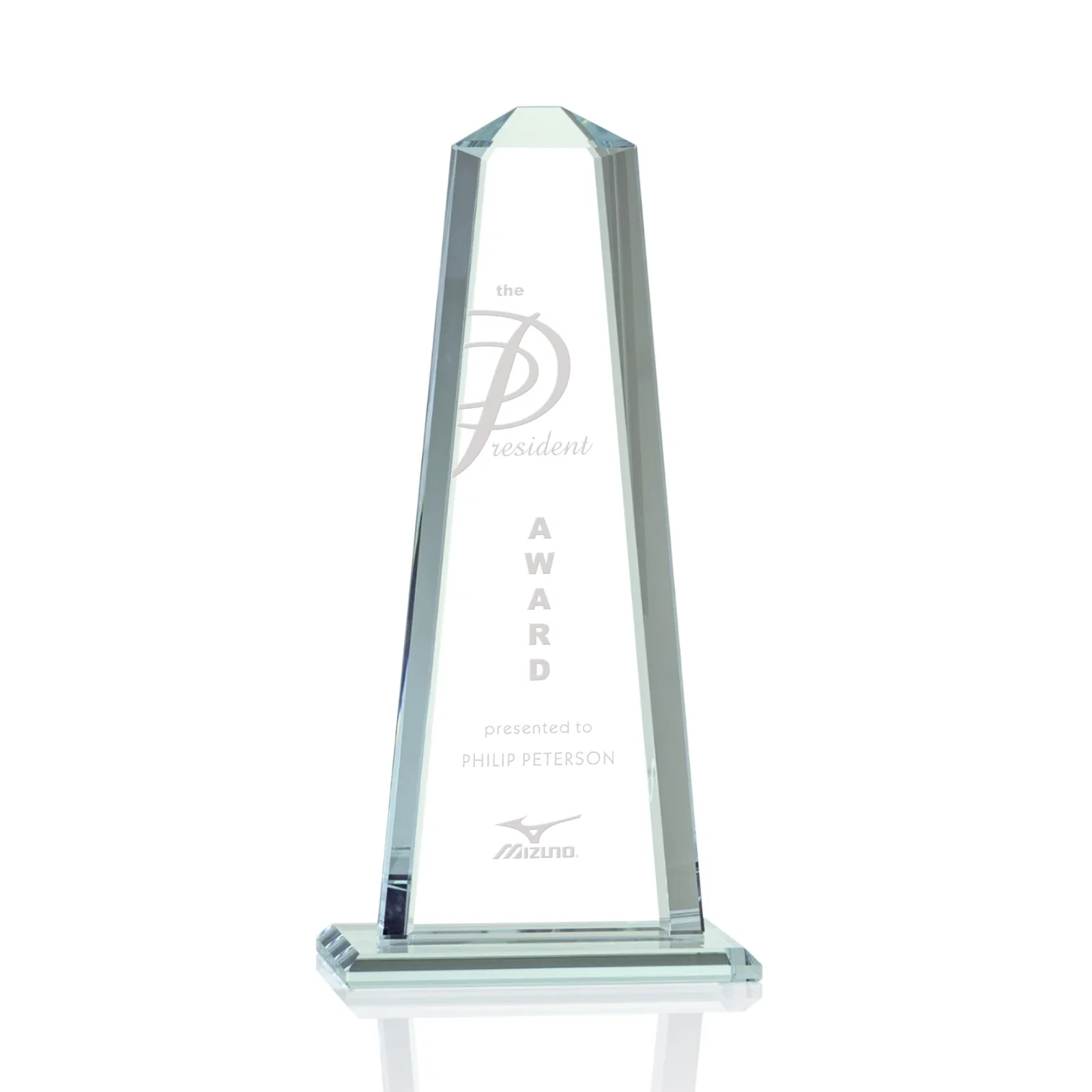 Custom Starfire Crystal Award With 5/8-Inch Interchanging Bevels for dealer and partner awards