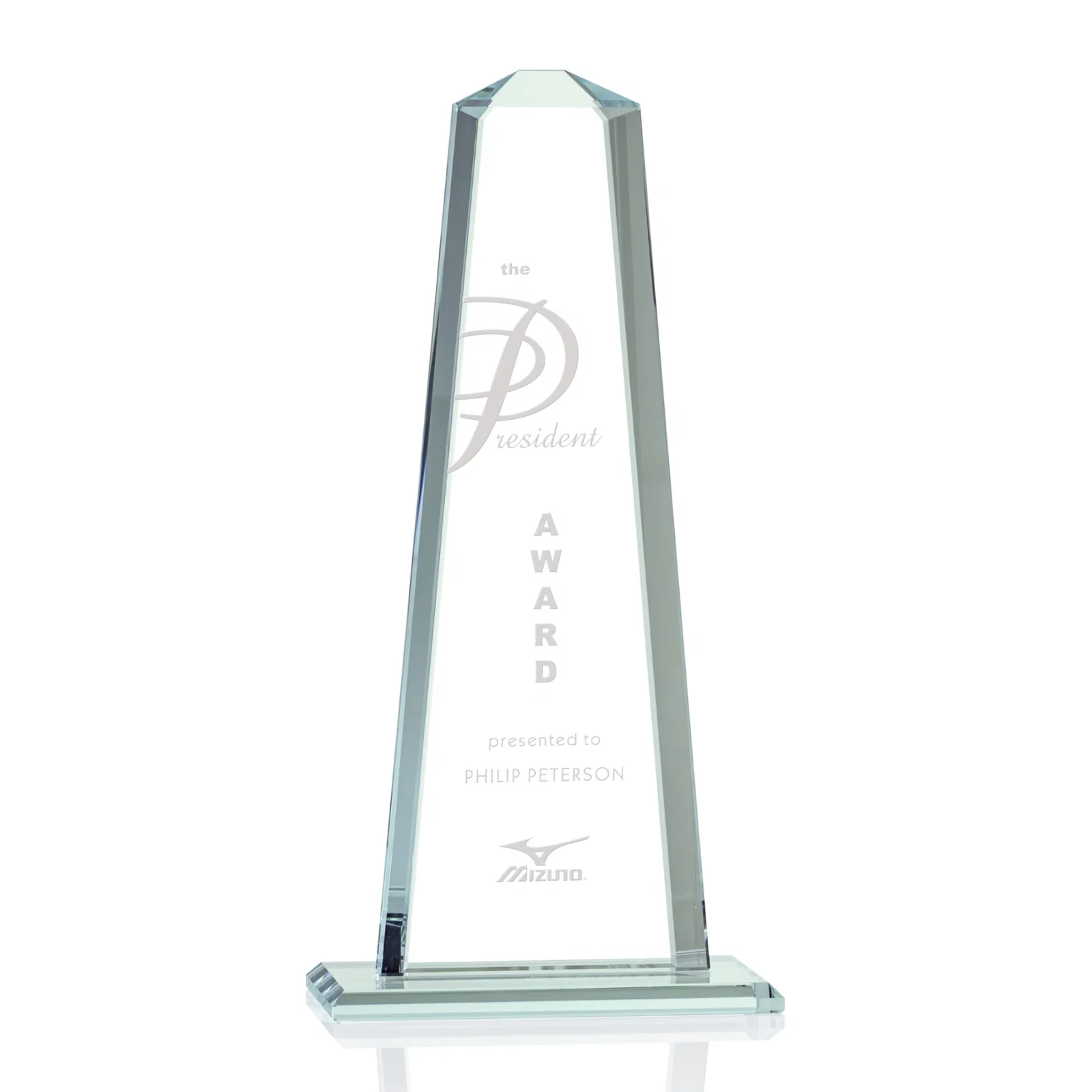 Custom Starfire Crystal Award With 5/8-Inch Interchanging Bevels for company anniversary events