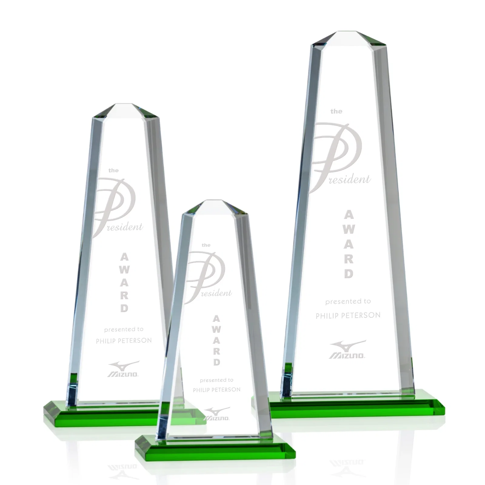 Personalized Starfire Crystal Award With 5/8-Inch Interchanging Bevels for retirement presentations