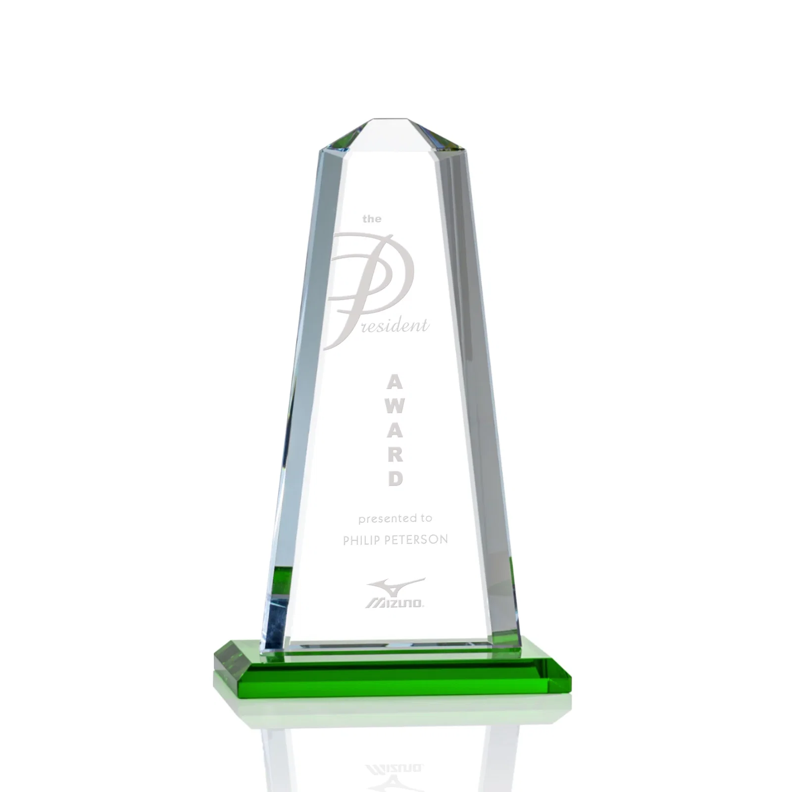 Personalized Starfire Crystal Award With 5/8-Inch Interchanging Bevels for team milestone celebrations