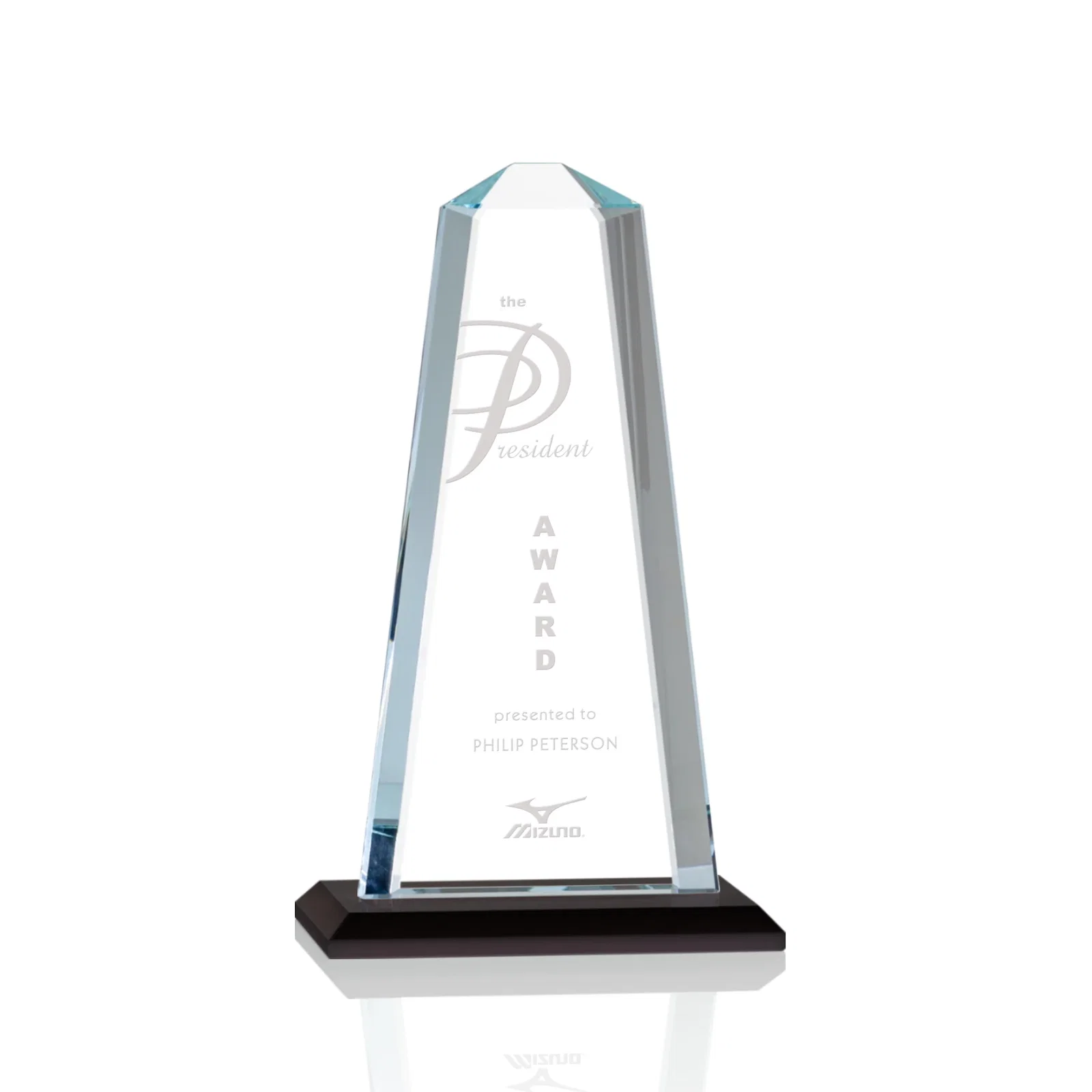 Custom Starfire Crystal Award With 5/8-Inch Interchanging Bevels for corporate award ceremonies