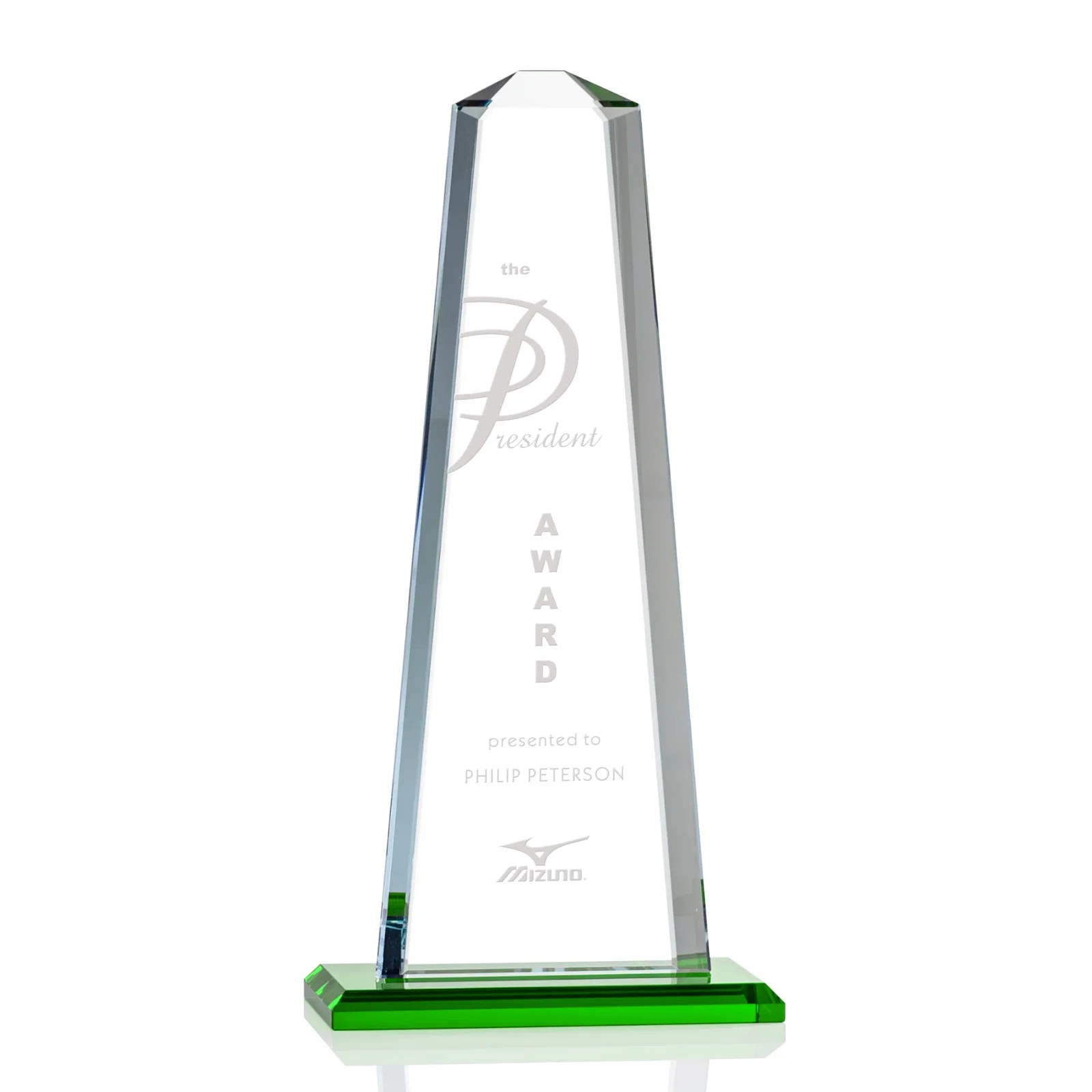 Personalized Starfire Crystal Award With 5/8-Inch Interchanging Bevels for graduation ceremonies