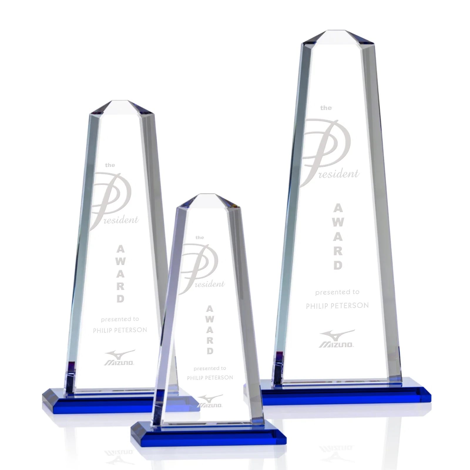 Personalized Starfire Crystal Award With 5/8-Inch Interchanging Bevels for safety achievement programs