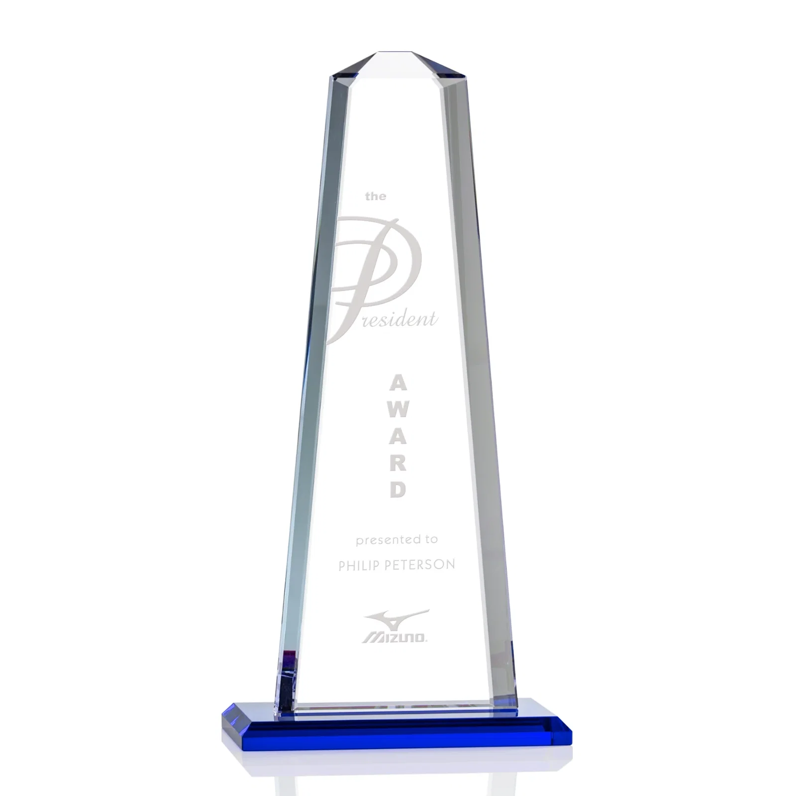 Personalized Starfire Crystal Award With 5/8-Inch Interchanging Bevels for company anniversary events