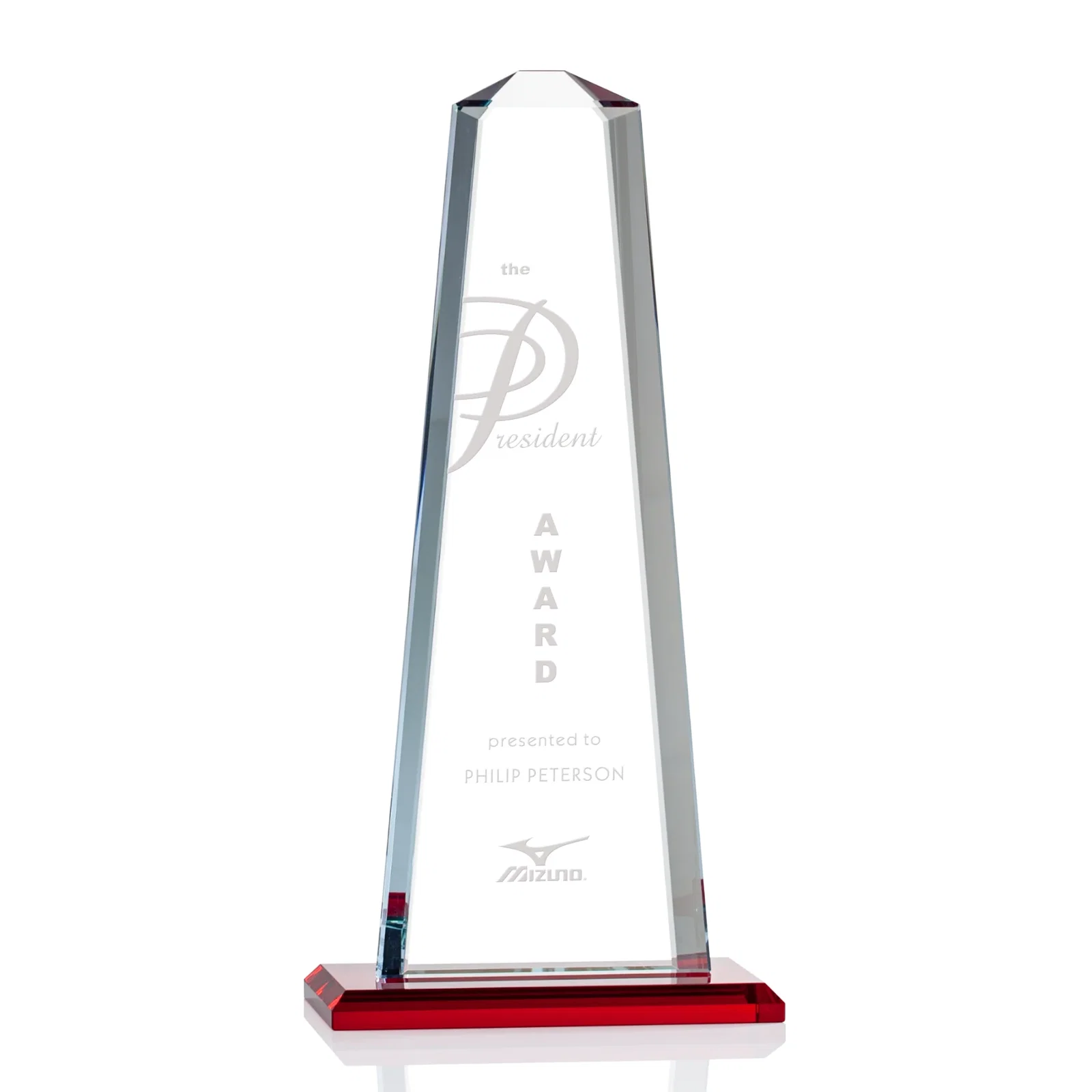 Promotional Starfire Crystal Award With 5/8-Inch Interchanging Bevels for sales achievement awards