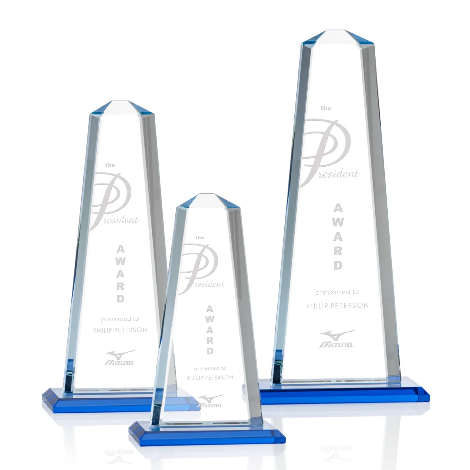 Promotional Starfire Crystal Award With 5/8-Inch Interchanging Bevels for retirement presentations