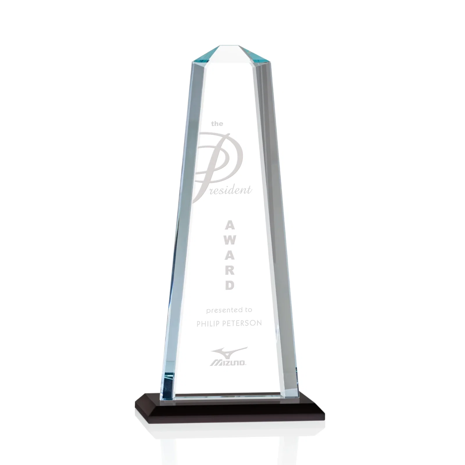Custom Starfire Crystal Award With 5/8-Inch Interchanging Bevels for service anniversary gifts