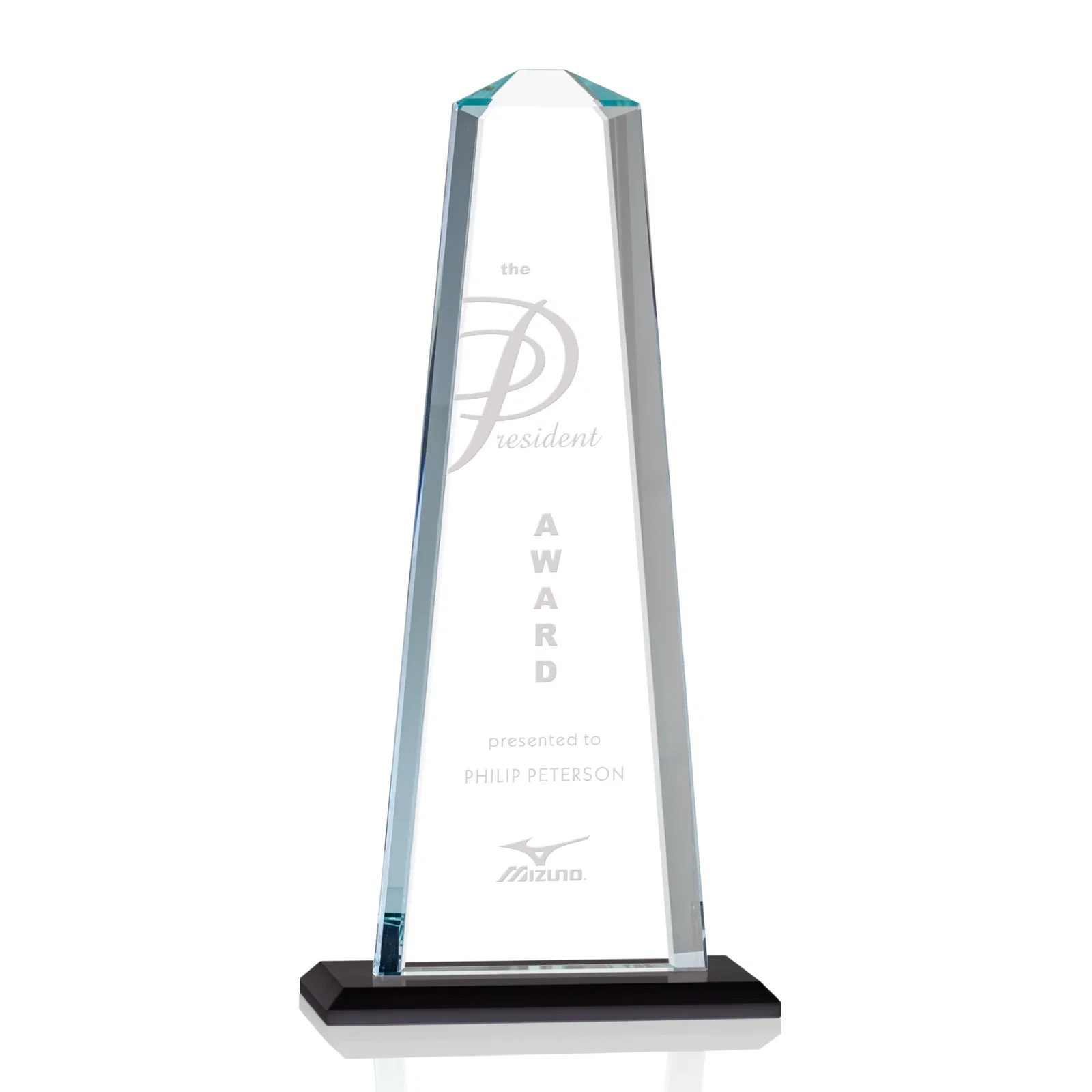 Custom Starfire Crystal Award With 5/8-Inch Interchanging Bevels for sales achievement awards