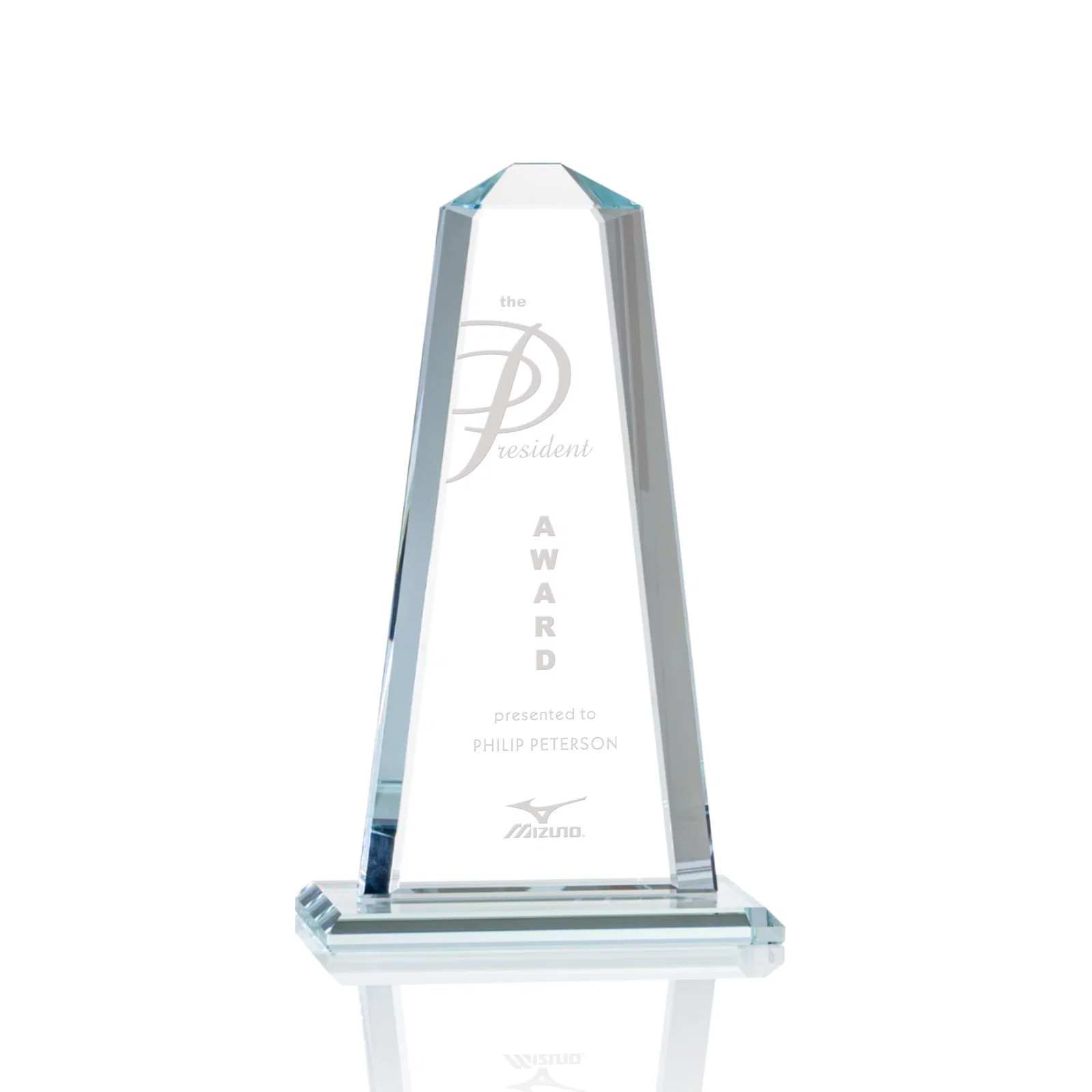 Custom Starfire Crystal Award With 5/8-Inch Interchanging Bevels for team milestone celebrations