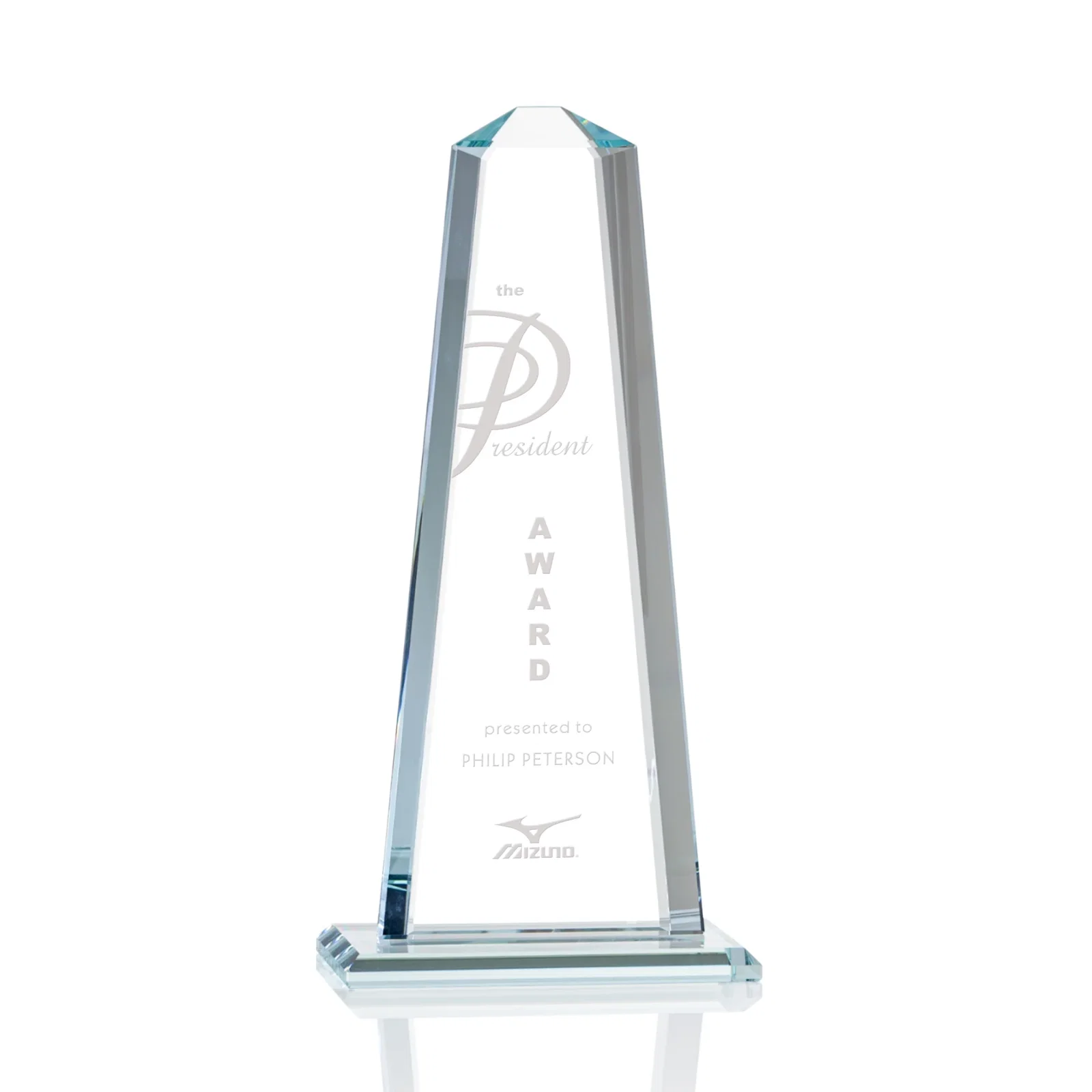 Custom Starfire Crystal Award With 5/8-Inch Interchanging Bevels for donor appreciation
