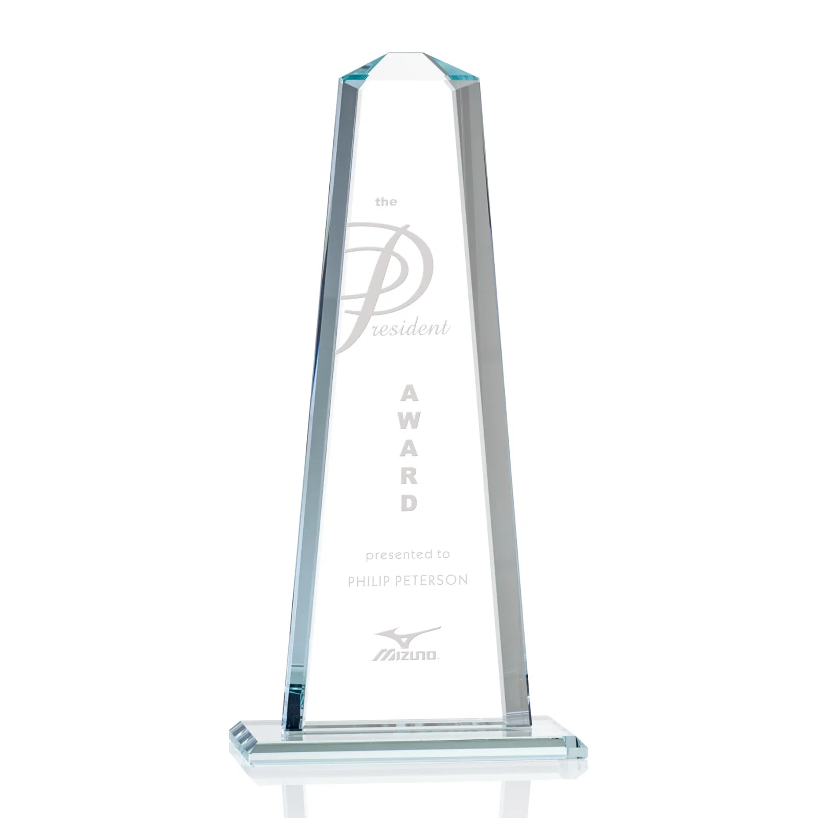 Custom Starfire Crystal Award With 5/8-Inch Interchanging Bevels for graduation ceremonies